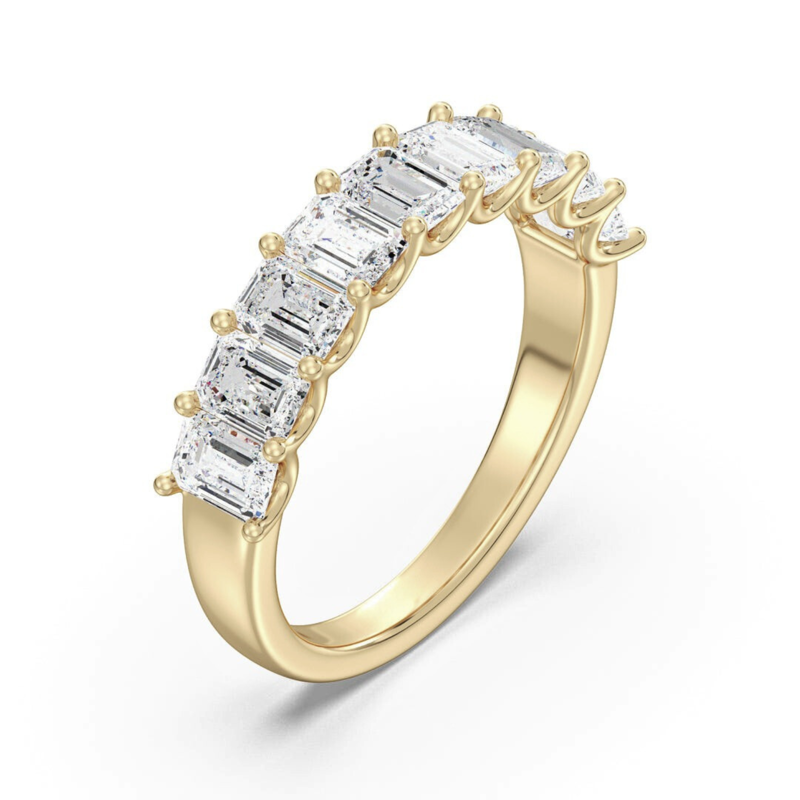 Emerald Half Eternity Wedding Ring