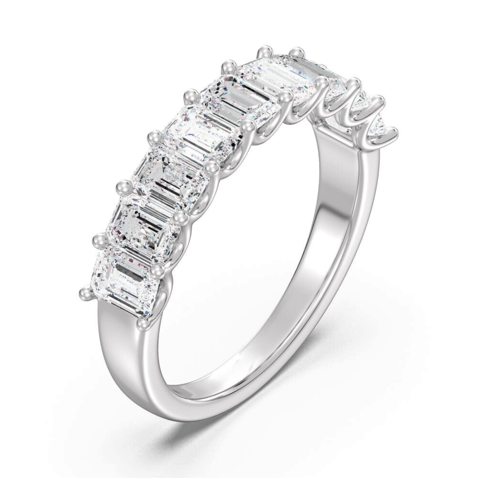 Emerald Half Eternity Wedding Ring