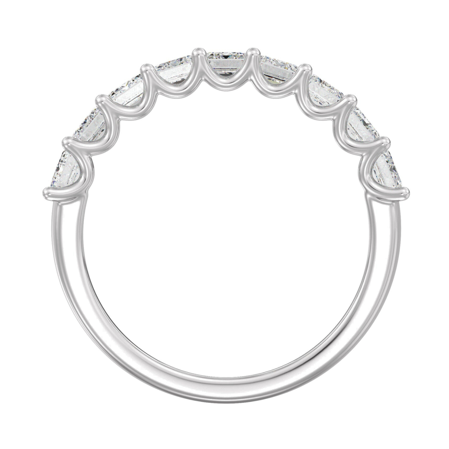 Emerald Half Eternity Wedding Ring