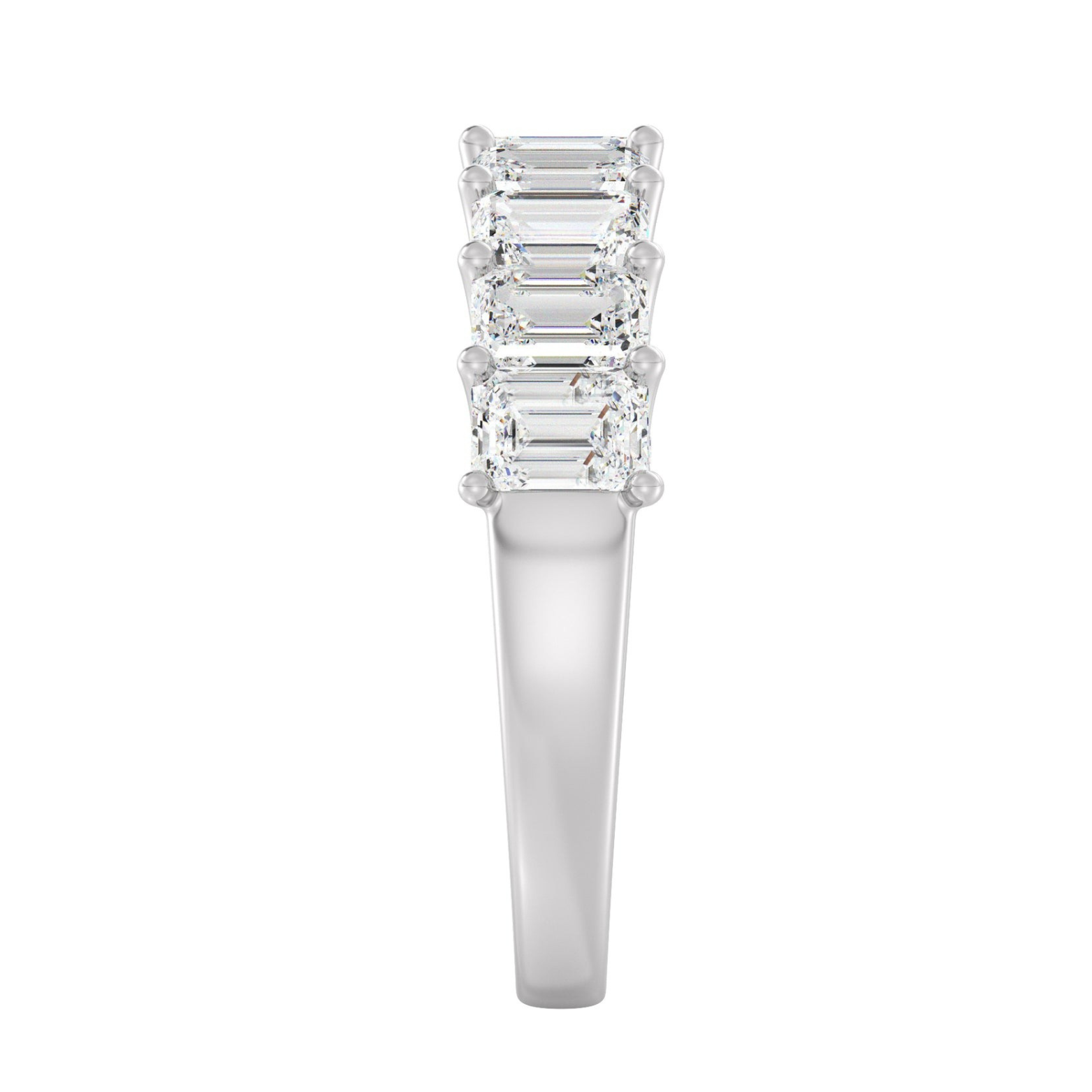 Emerald Half Eternity Wedding Ring