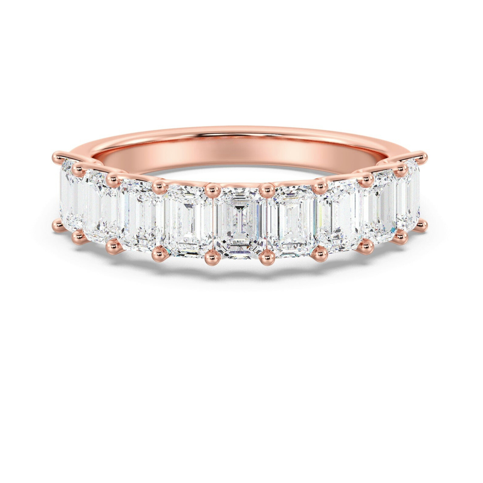 Emerald Half Eternity Wedding Ring
