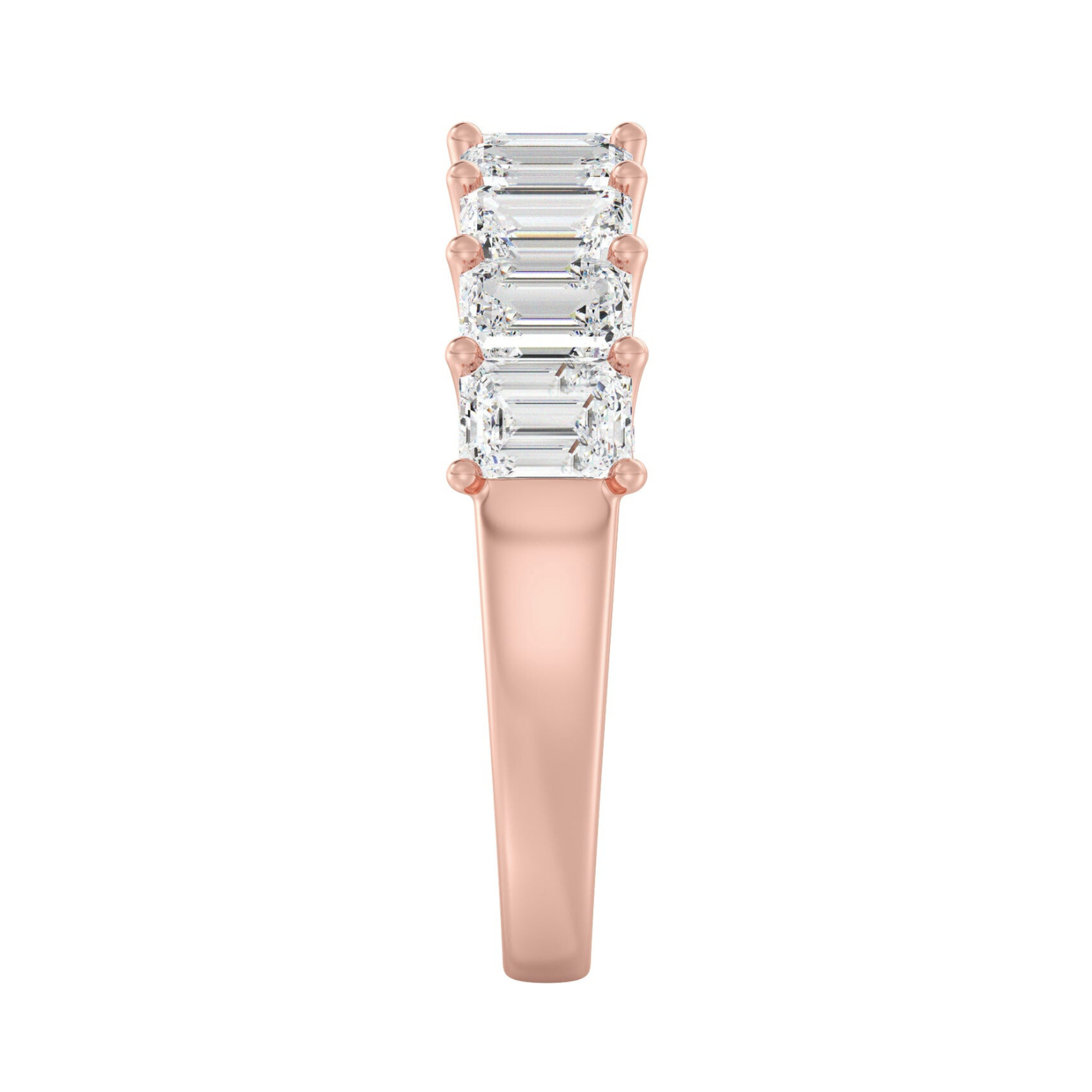Emerald Half Eternity Wedding Ring