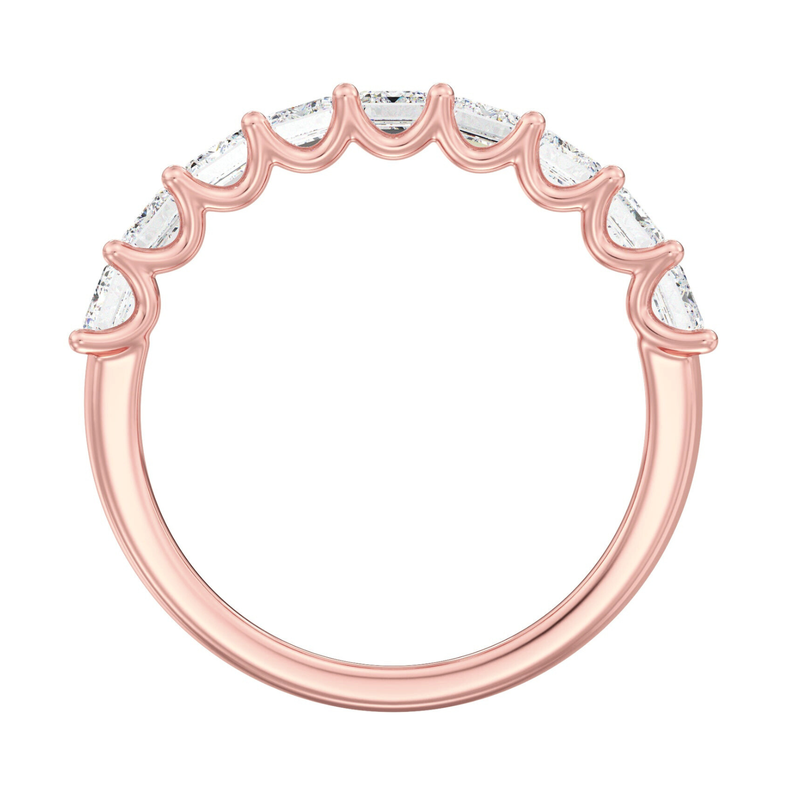 Emerald Half Eternity Wedding Ring