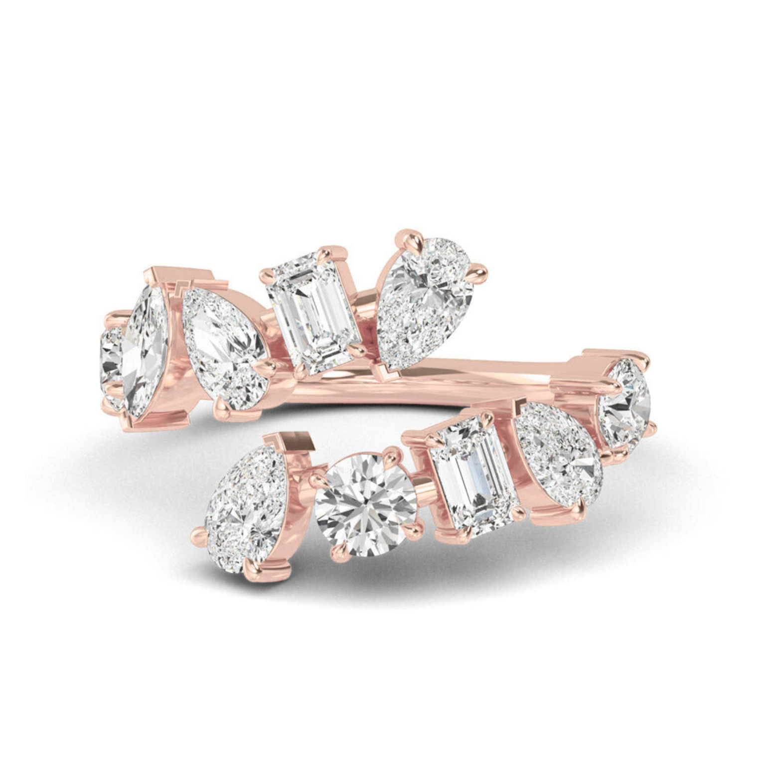 Multi Shape Diamond Wrap Ring