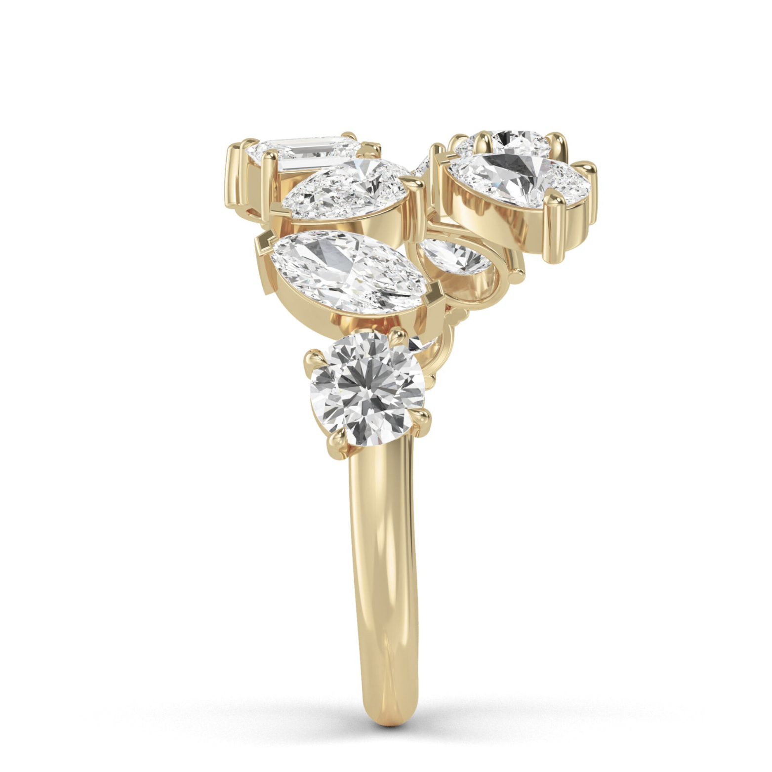 Multi Shape Diamond Wrap Ring