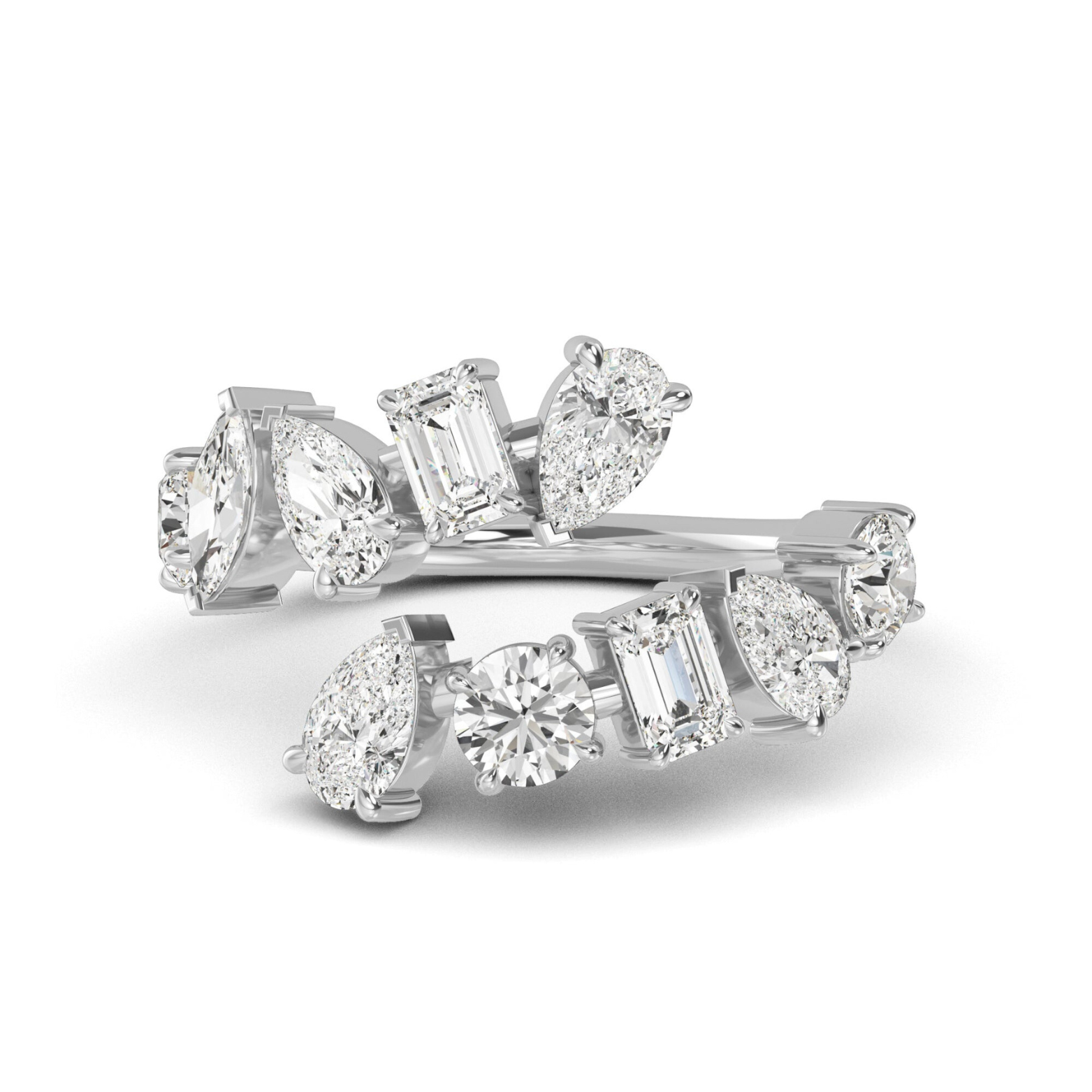 Multi Shape Diamond Wrap Ring