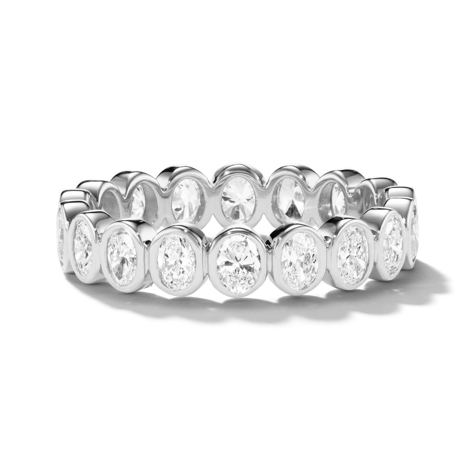 Oval Diamond Wedding Band