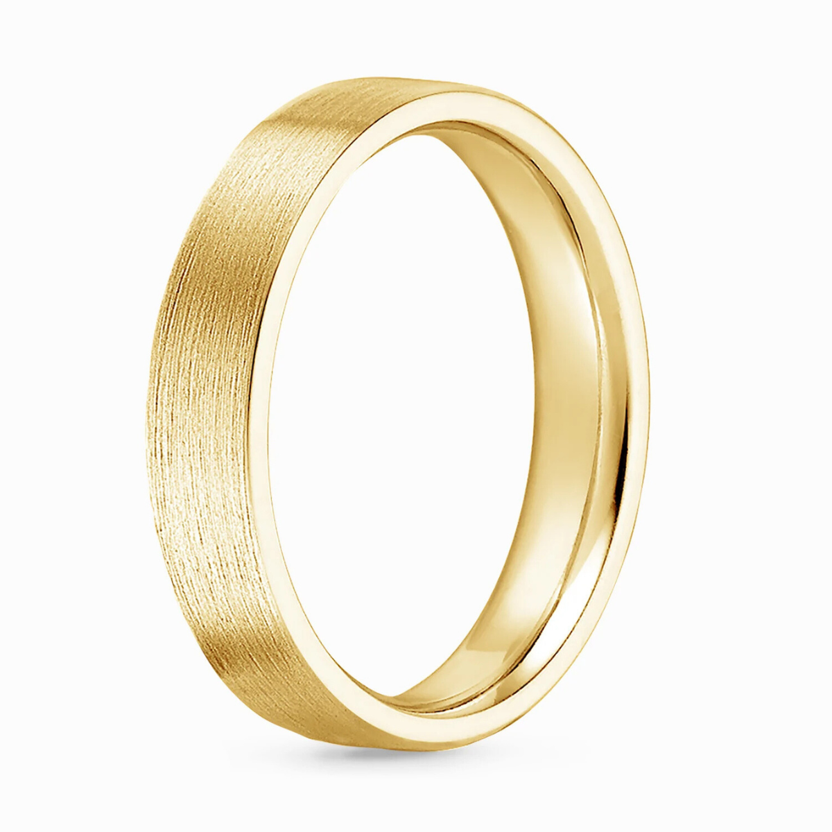 Men's 4mm Brushed Matte Cigar Wedding Band