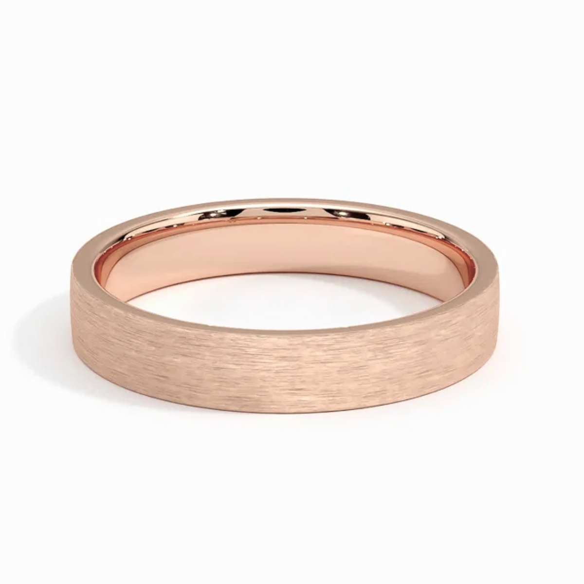 Men's 4mm Brushed Matte Cigar Wedding Band