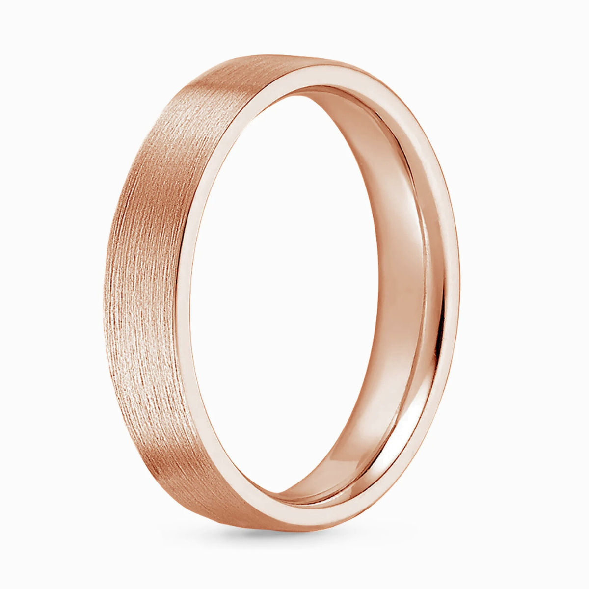 Men's 4mm Brushed Matte Cigar Wedding Band