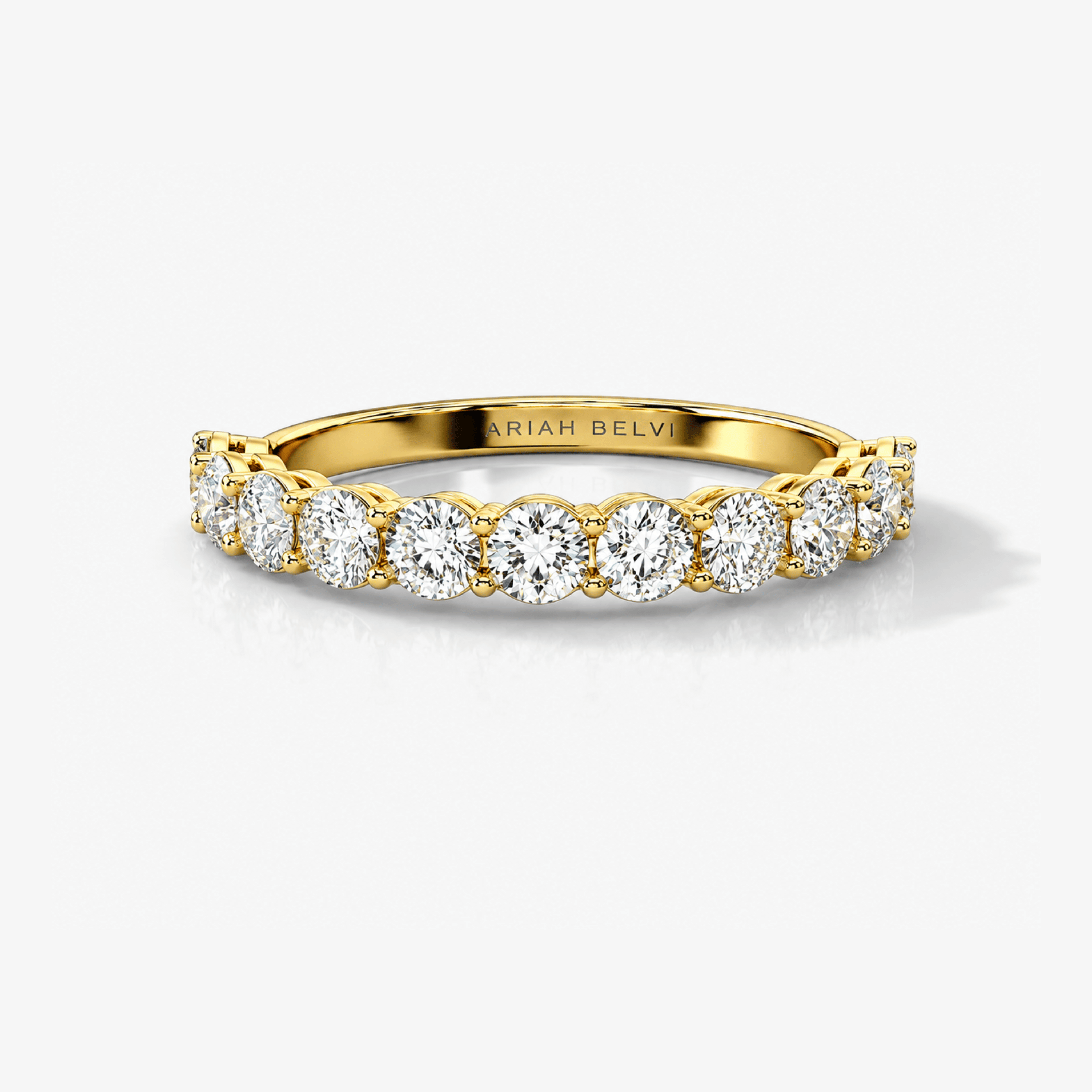 Round Diamond Half Eternity Band