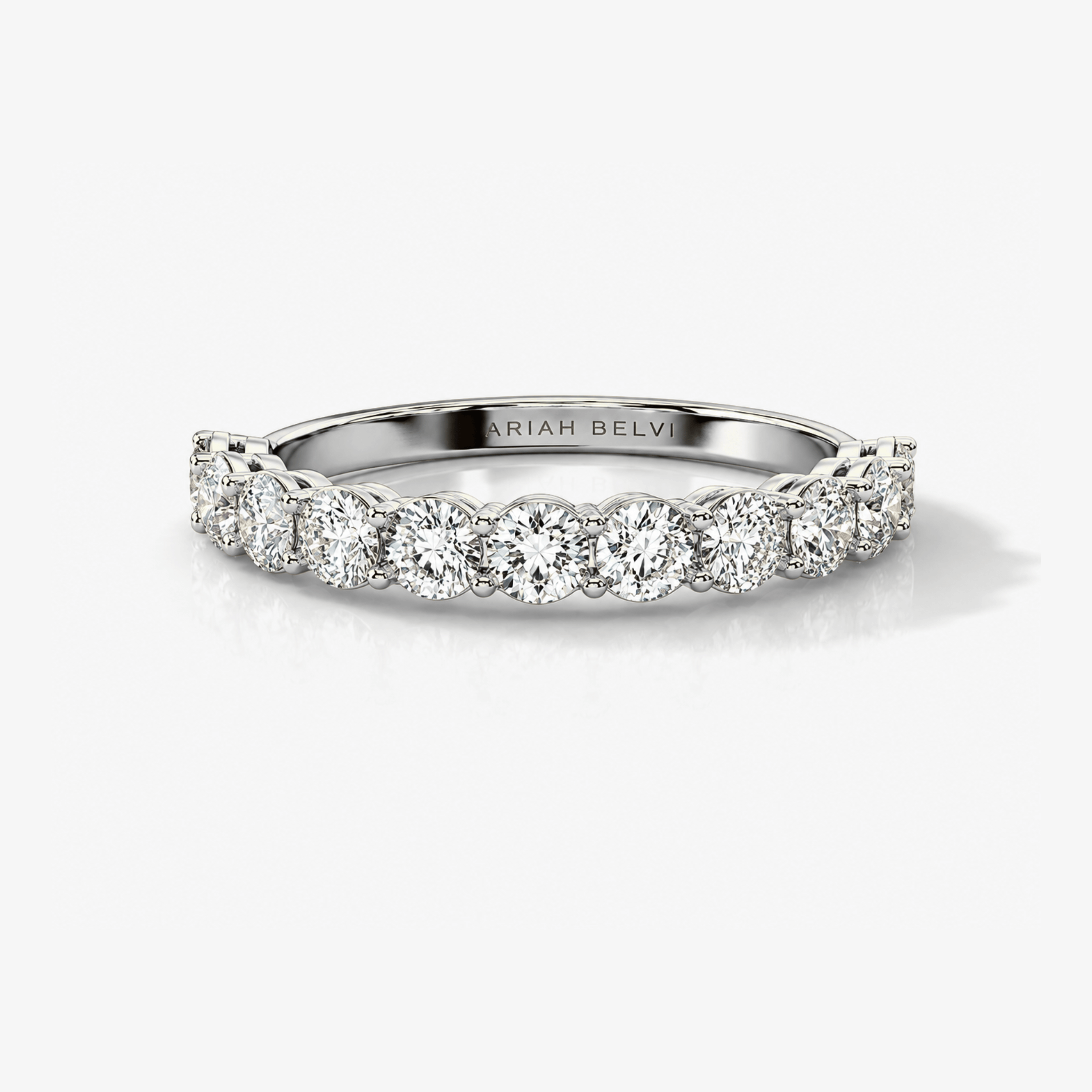Round Diamond Half Eternity Band