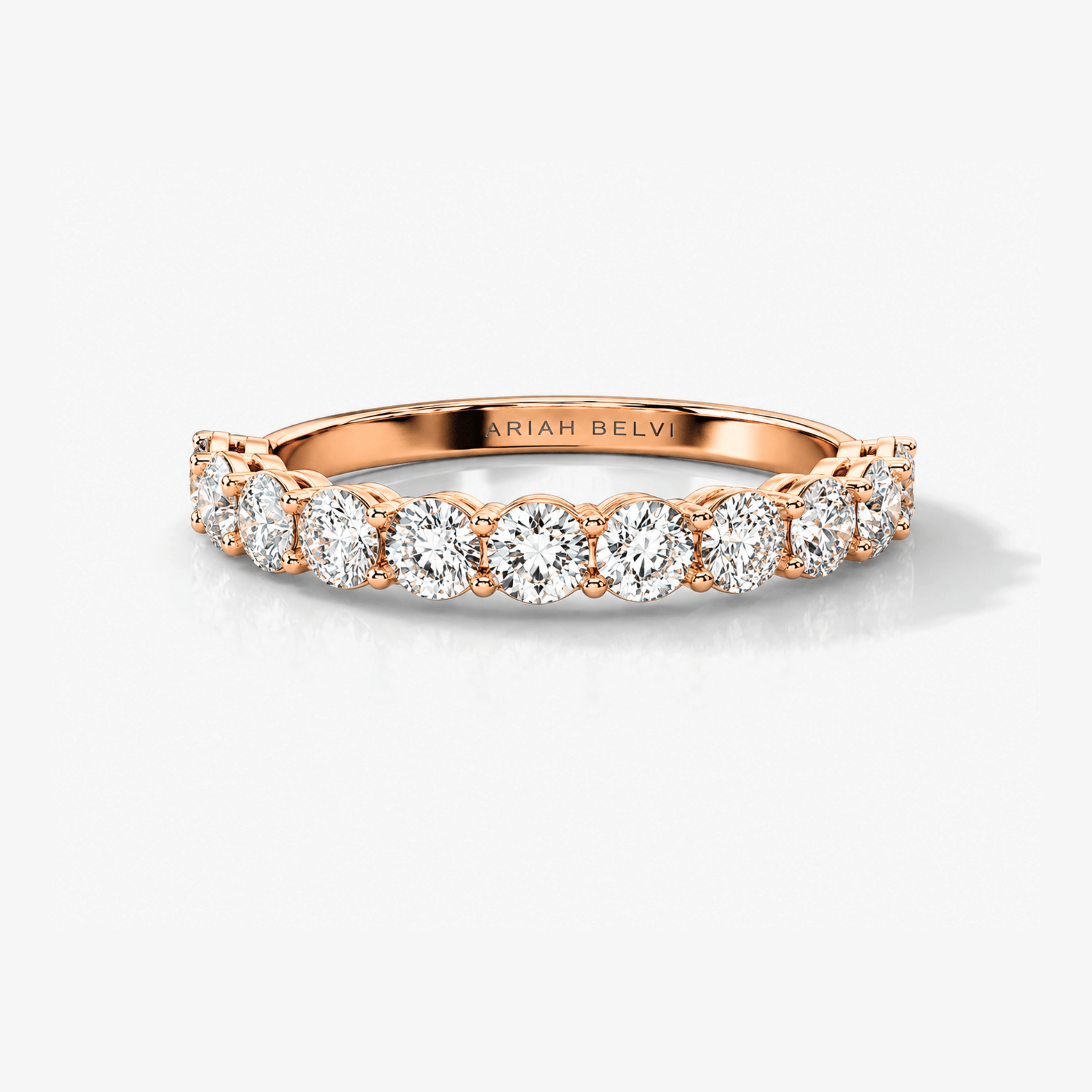 Round Diamond Half Eternity Band
