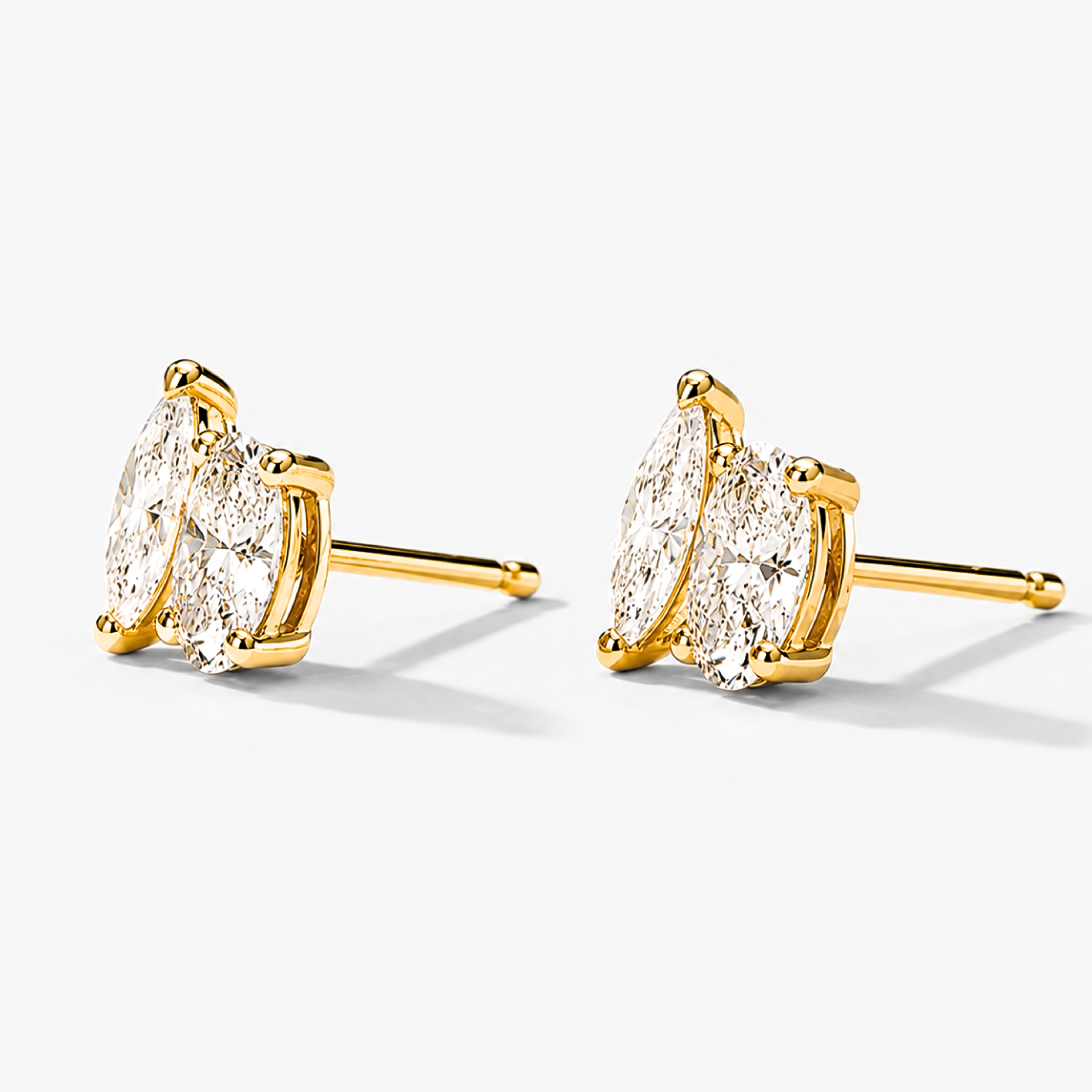 ARIAH Marquise & Oval Toi-et-Moi Stud Earrings