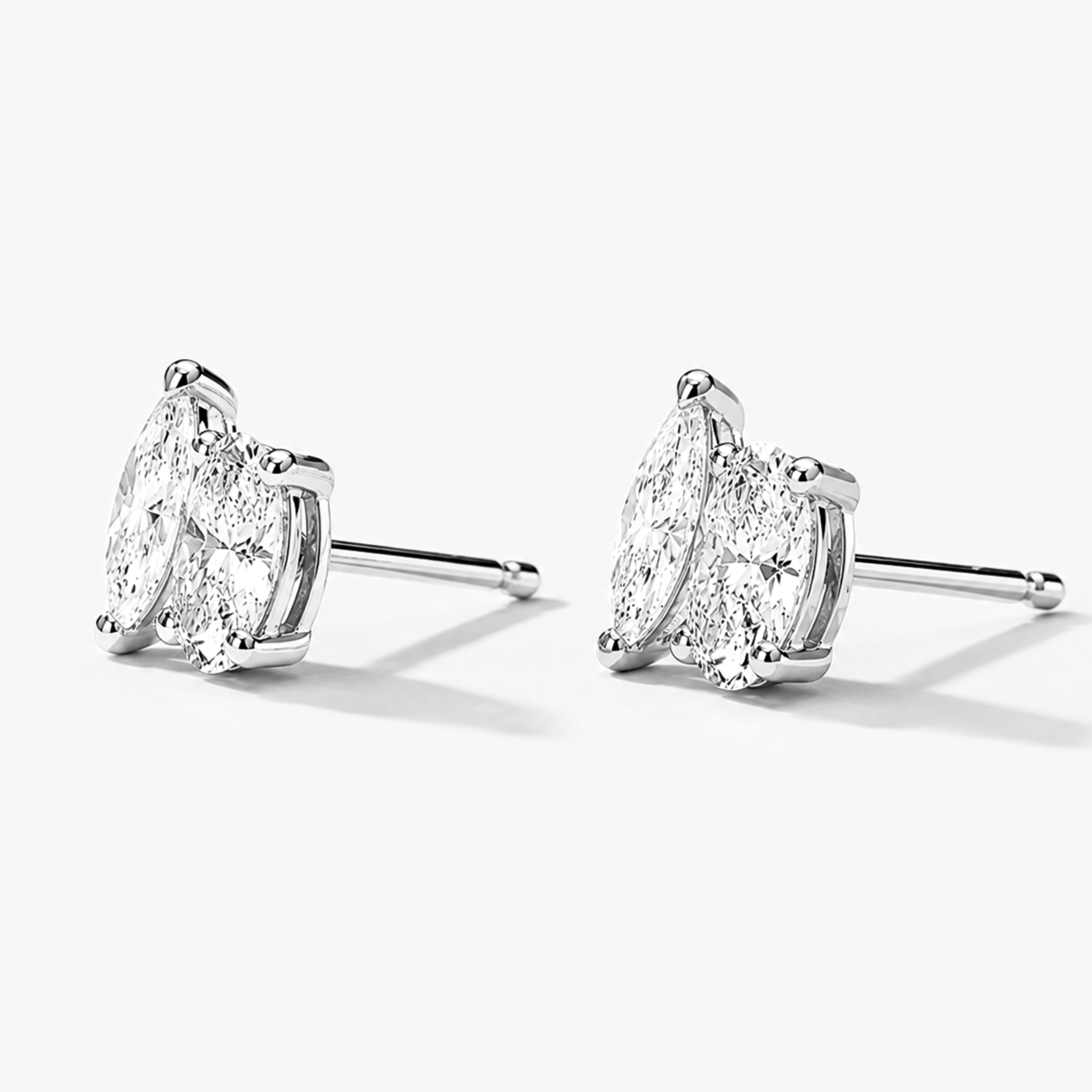 ARIAH Marquise & Oval Toi-et-Moi Stud Earrings