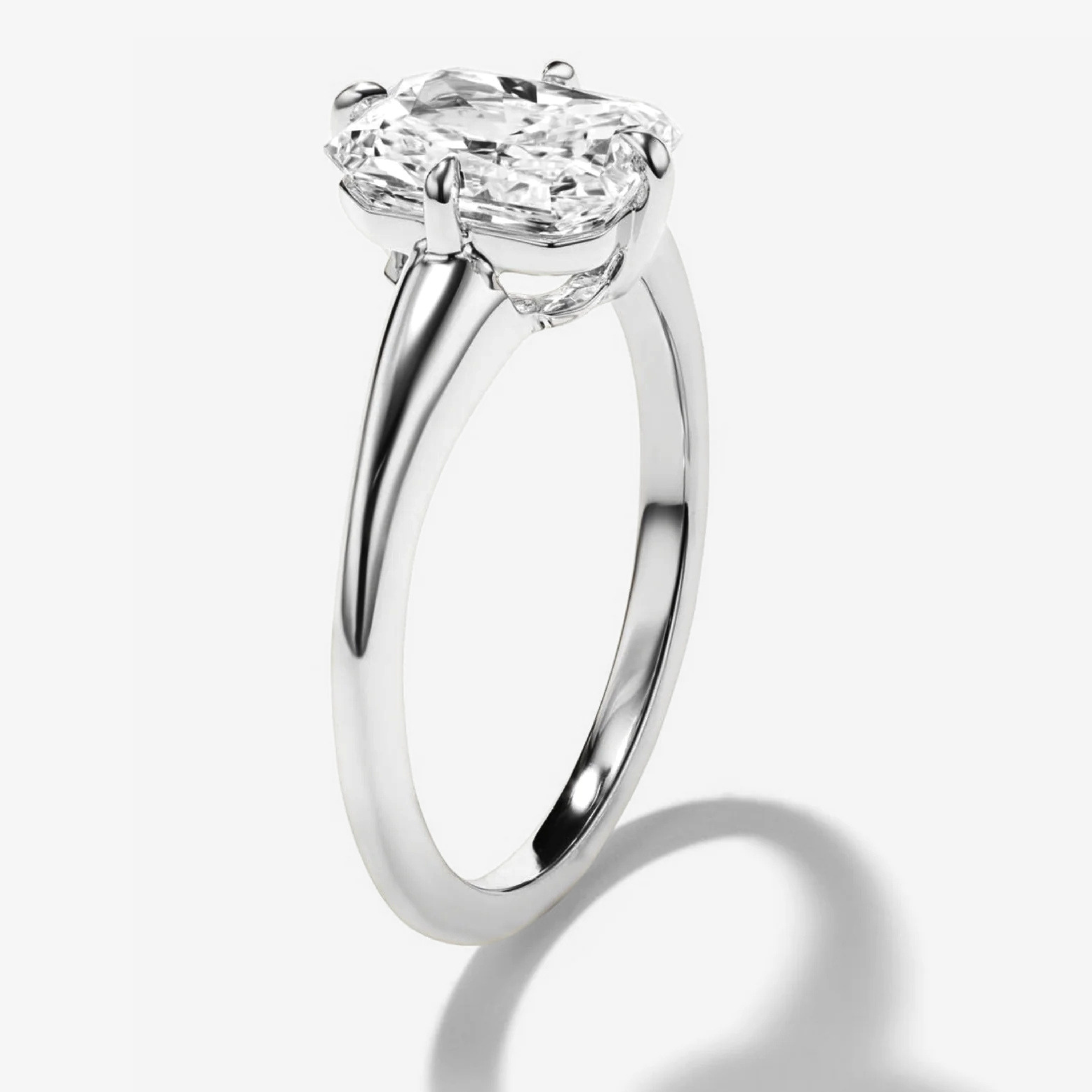 Cushion Cut Diamond Engagement Ring with Compass Setting