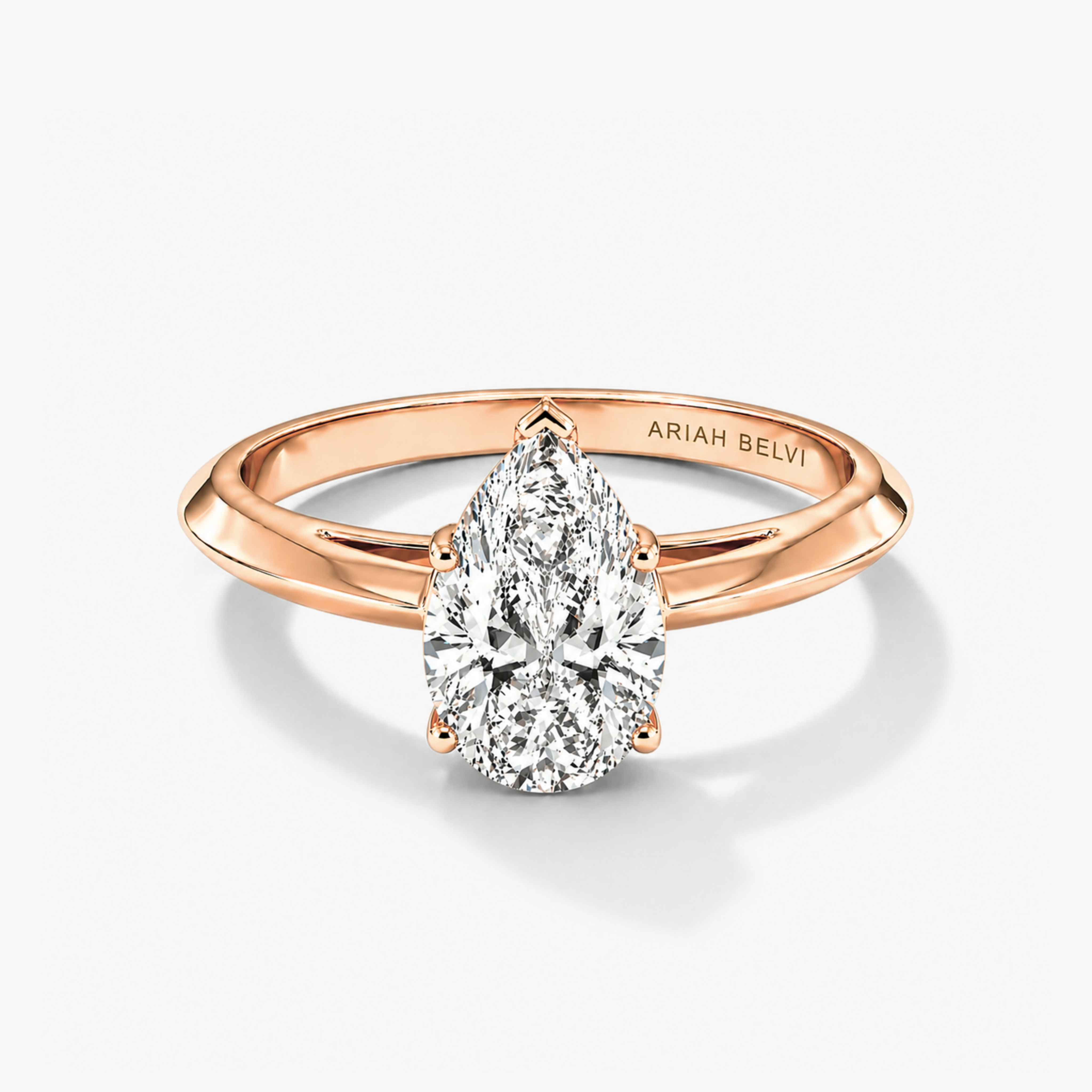 East–West Emerald Cut Diamond Ring on Cigar Band