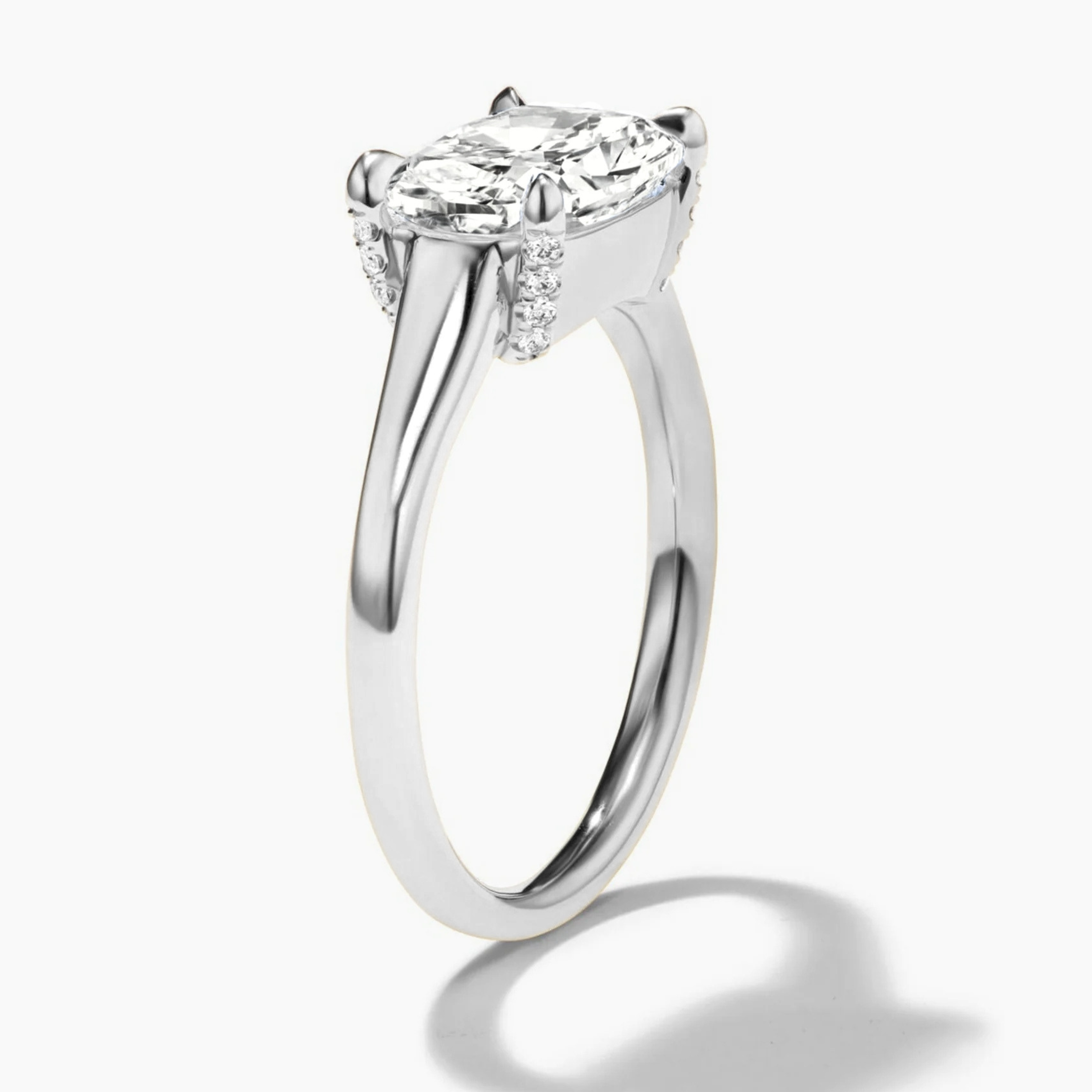East–West Elongated Cushion-Cut Diamond Engagement Ring