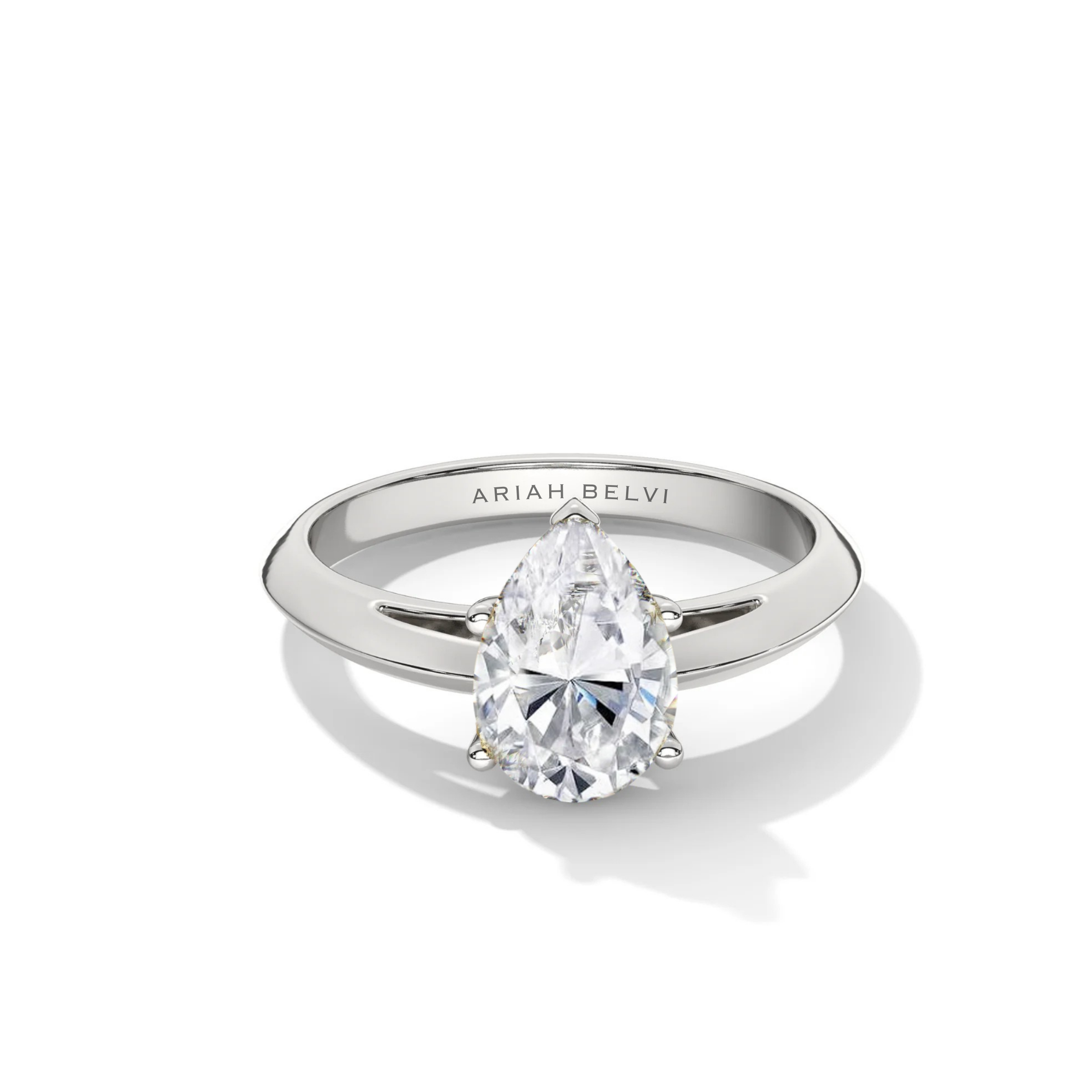 5-Claw Pear Solitaire Engagement Ring