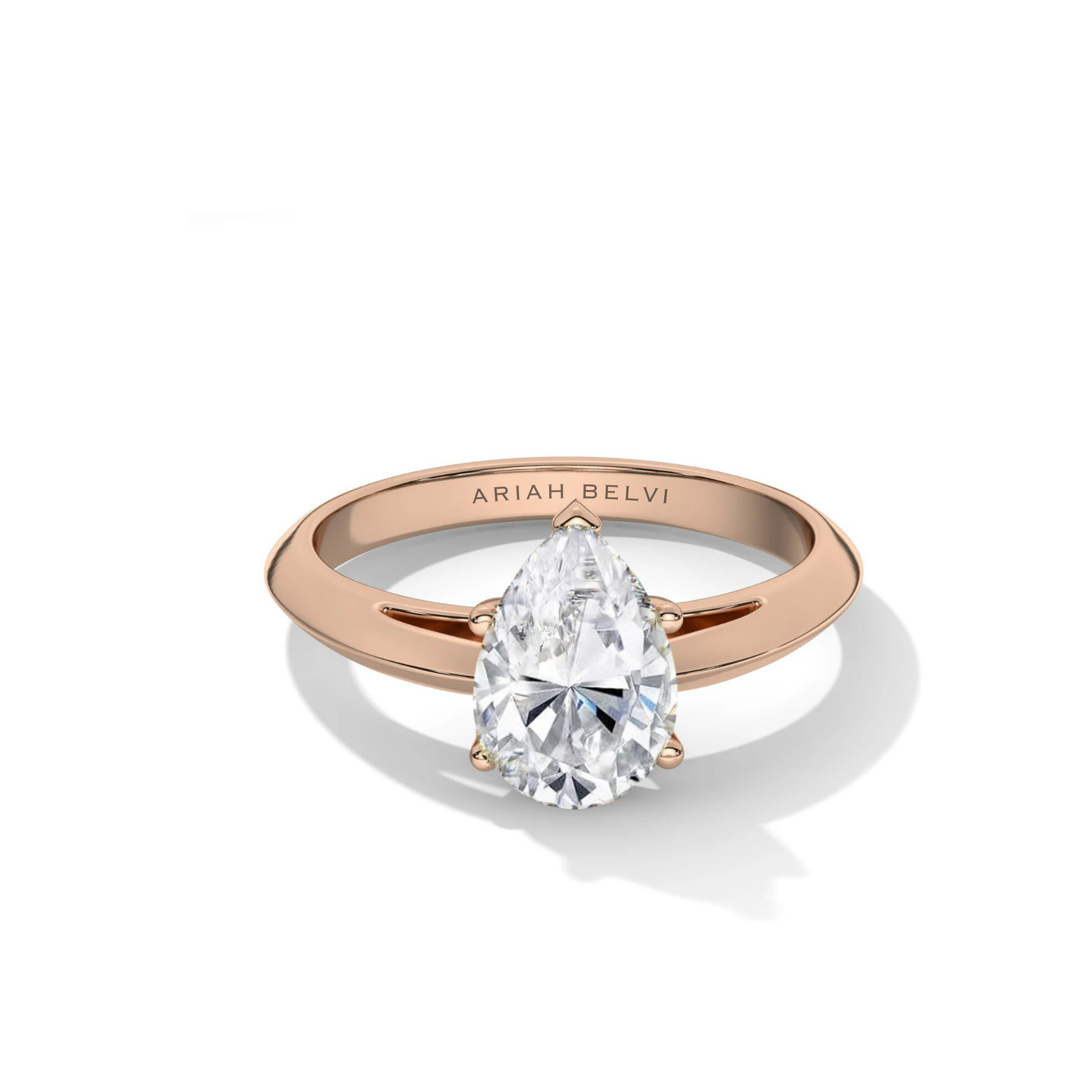 5-Claw Pear Solitaire Engagement Ring