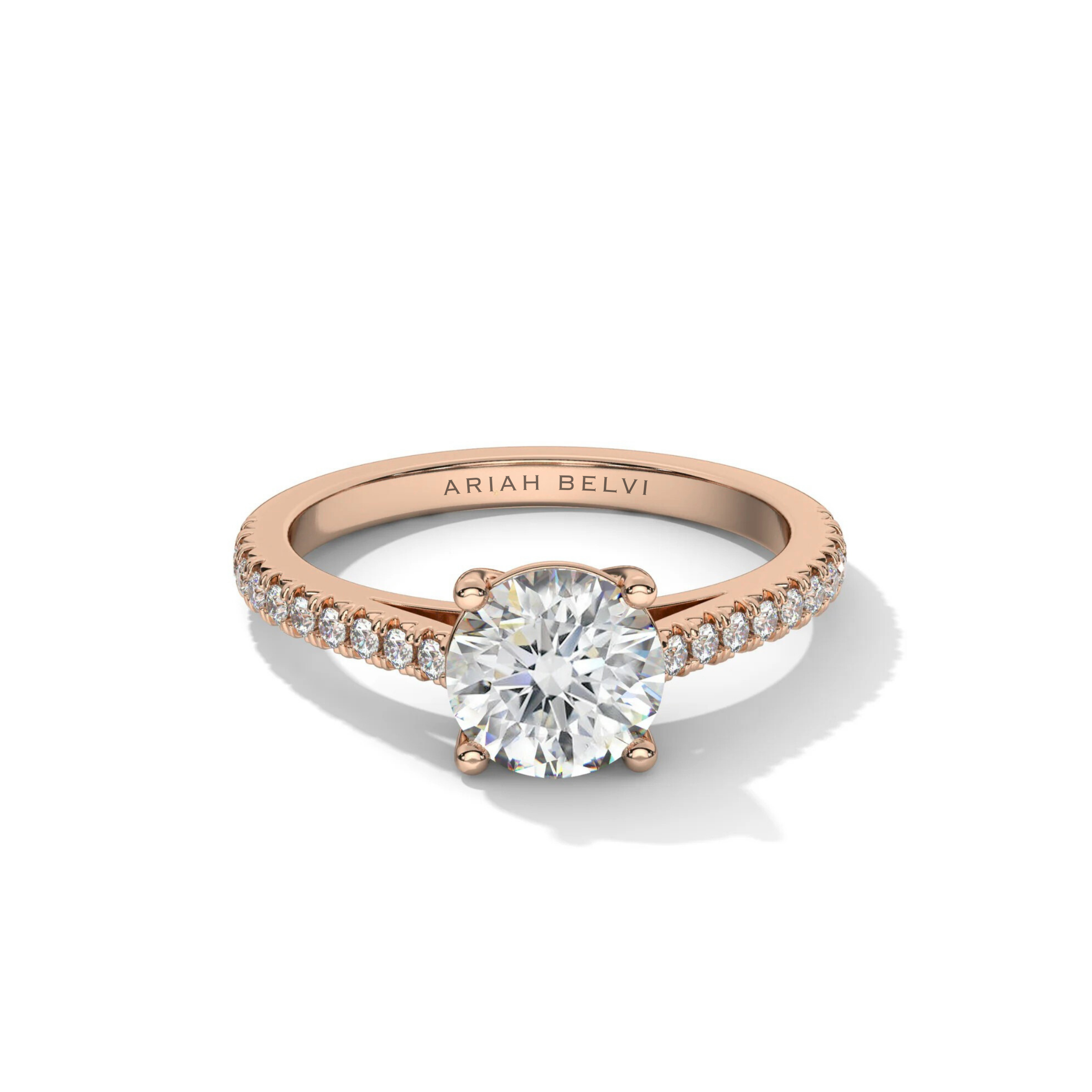 Round Pavé Engagement Ring