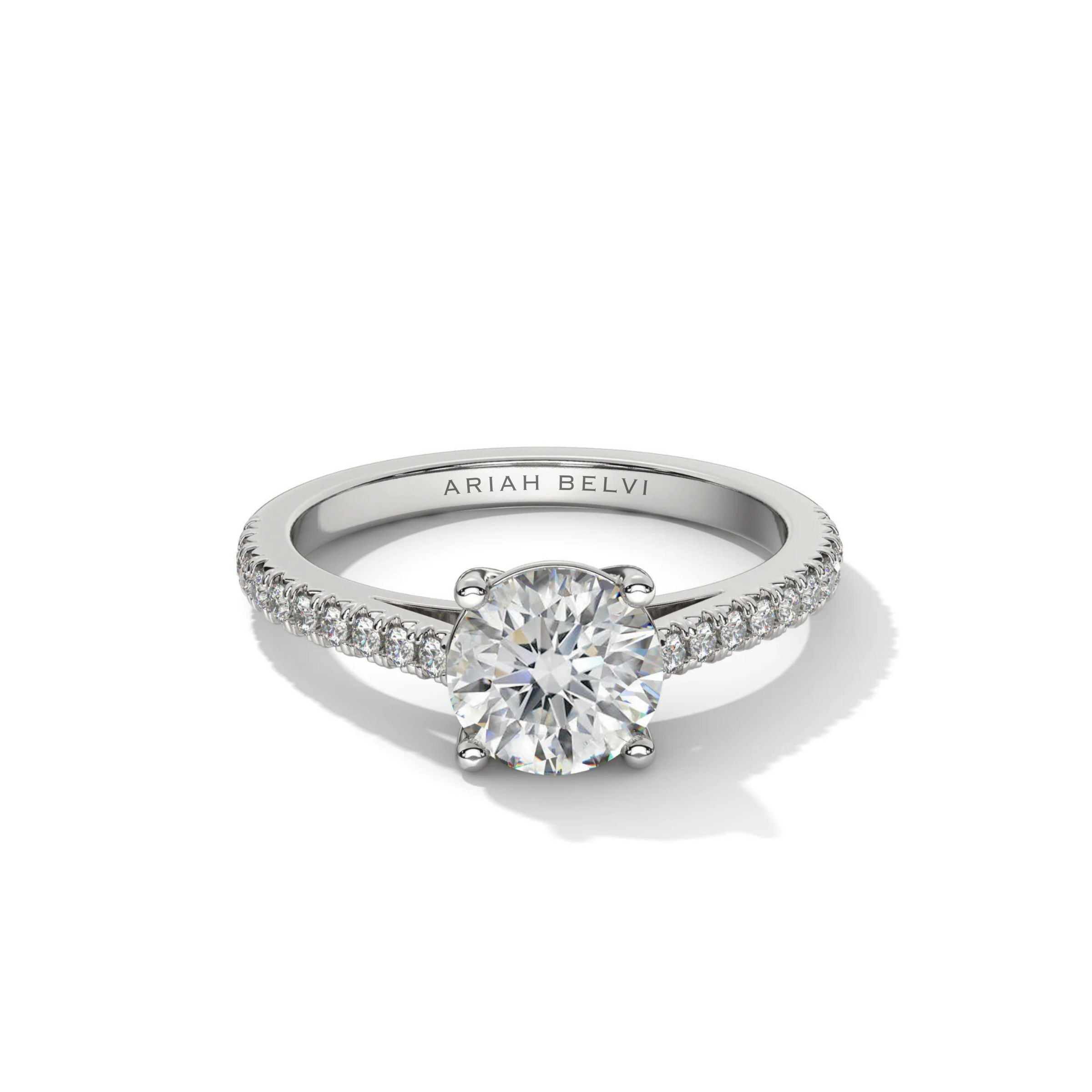 Round Pavé Engagement Ring