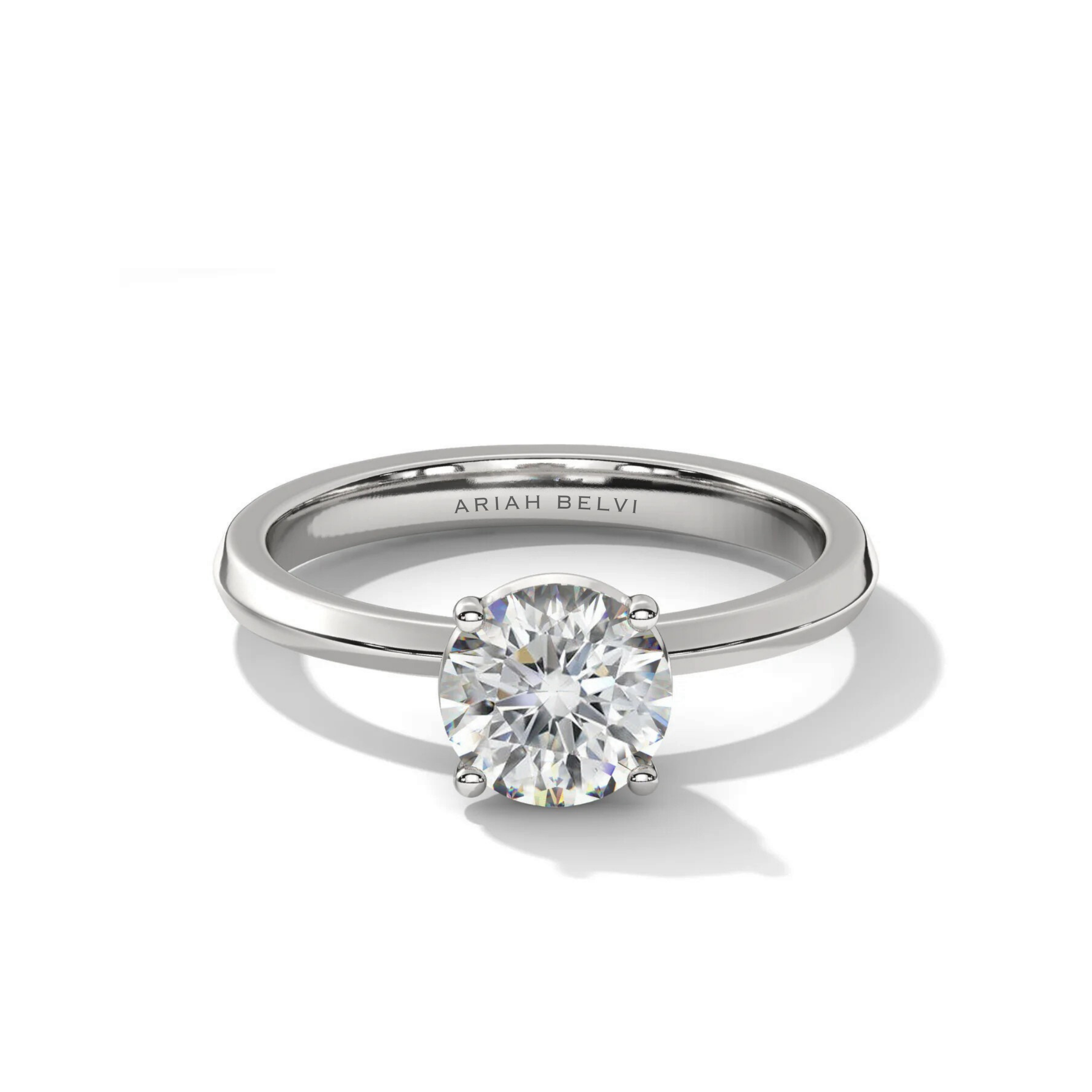 Round Solitaire 4-Claw Engagement Ring