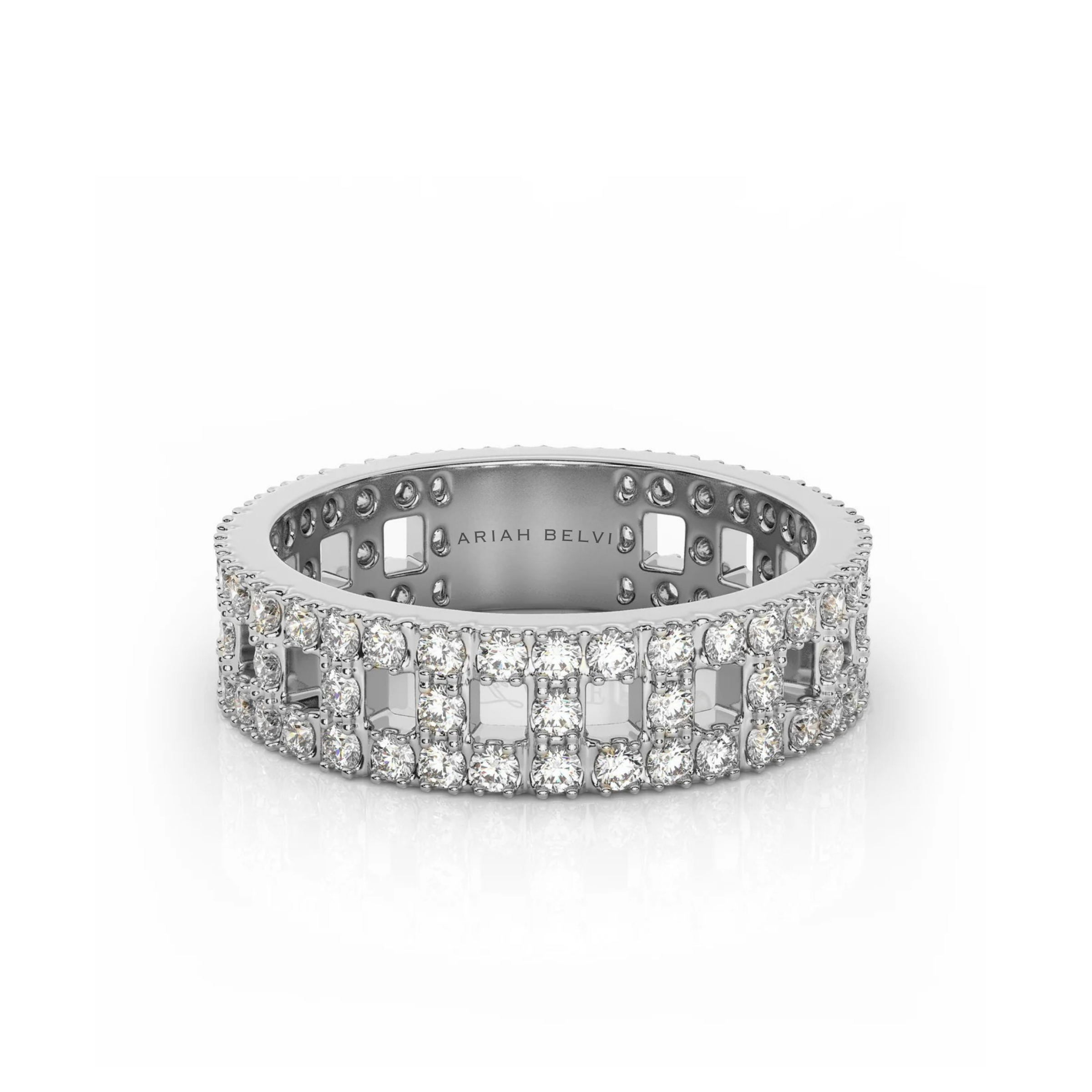 Wide T-Shaped Diamond Pavé Ring