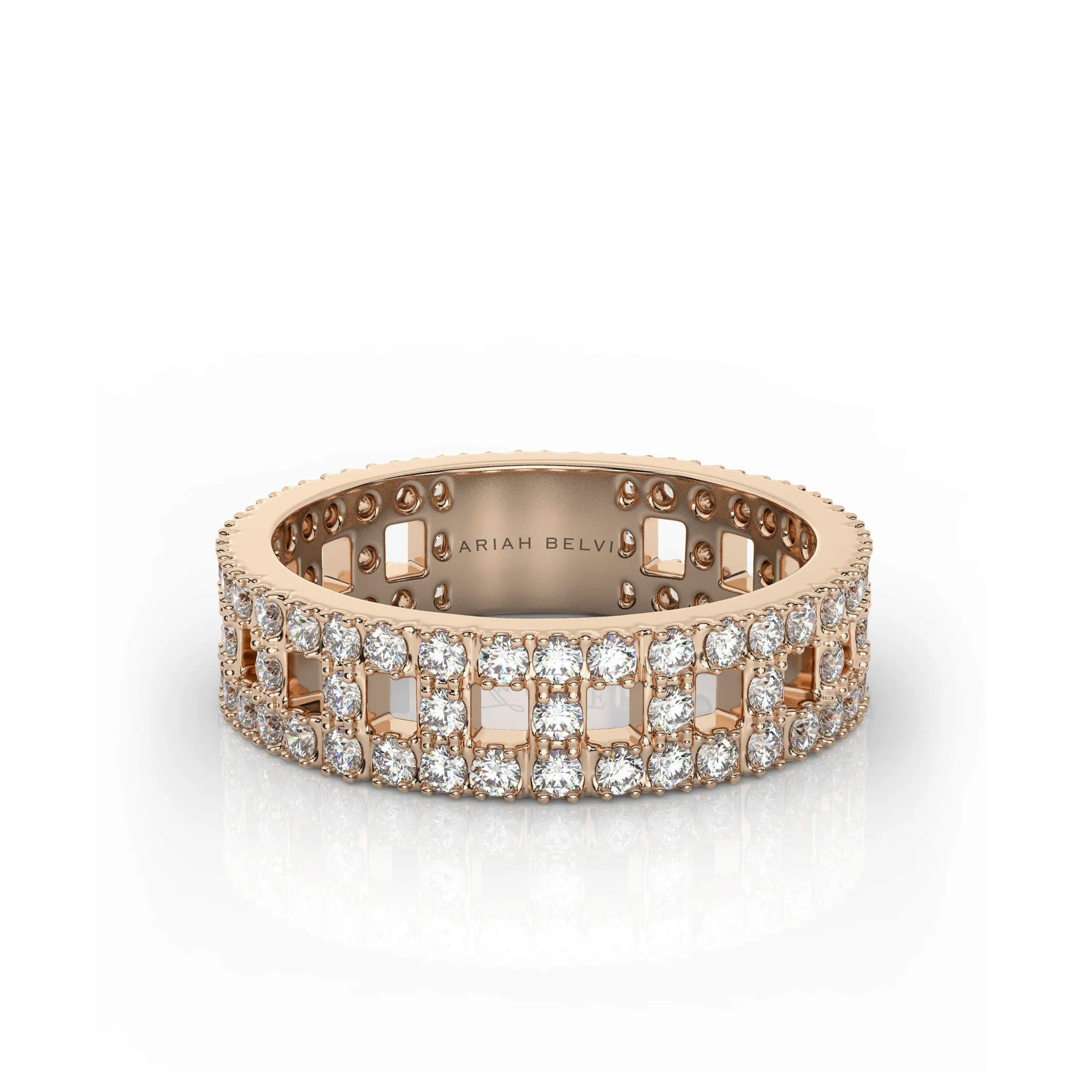 Wide T-Shaped Diamond Pavé Ring