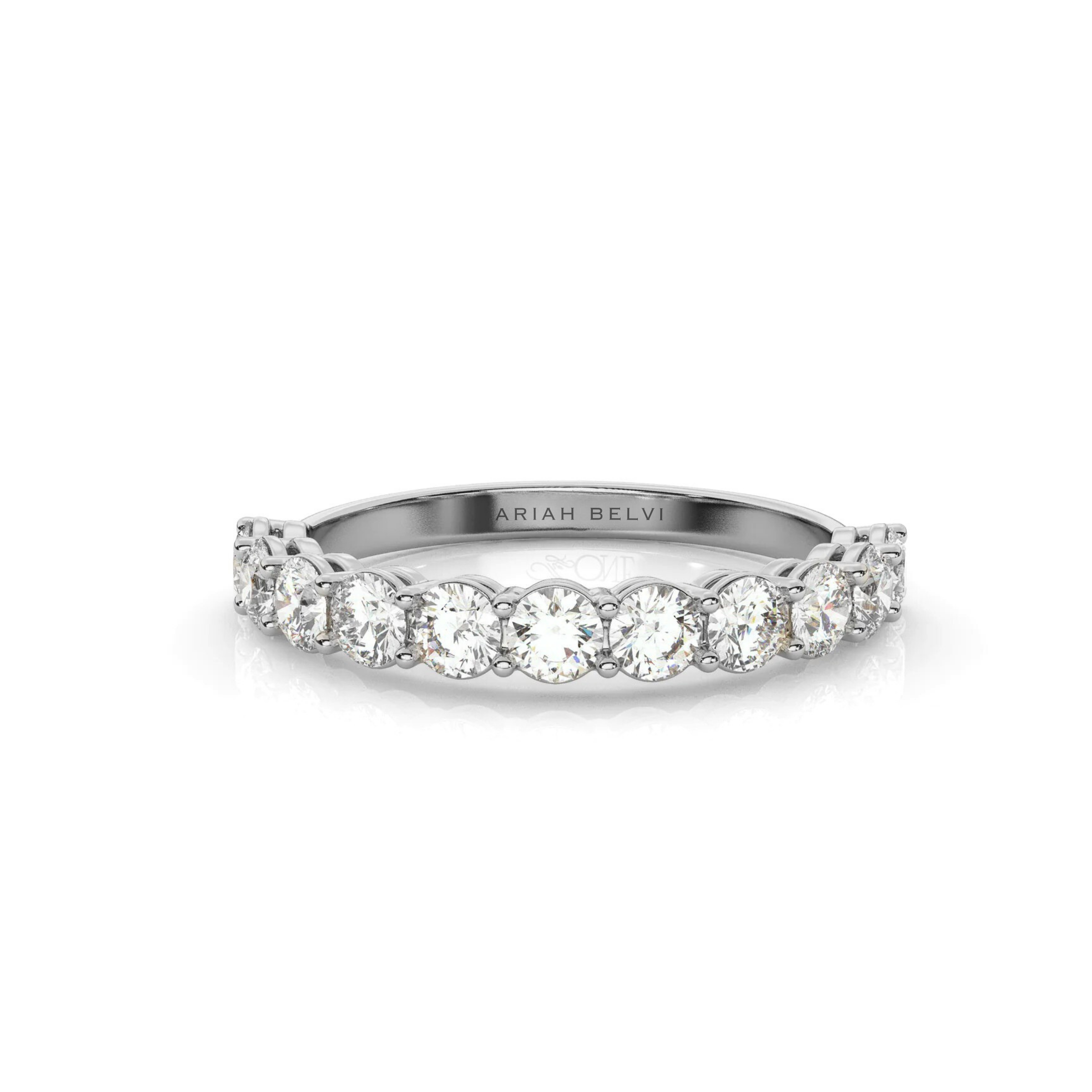 Round Diamond Half Eternity Band