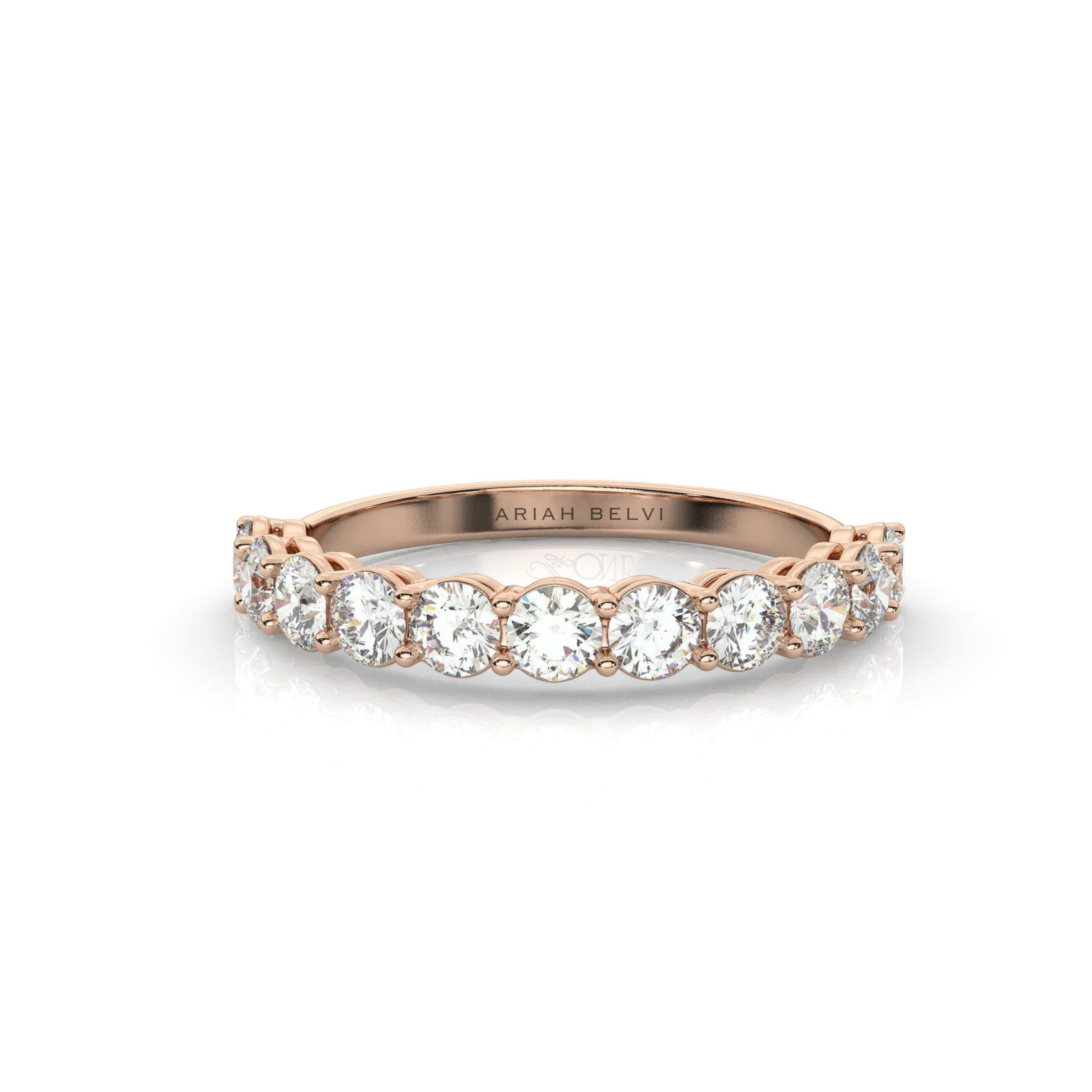 Round Diamond Half Eternity Band