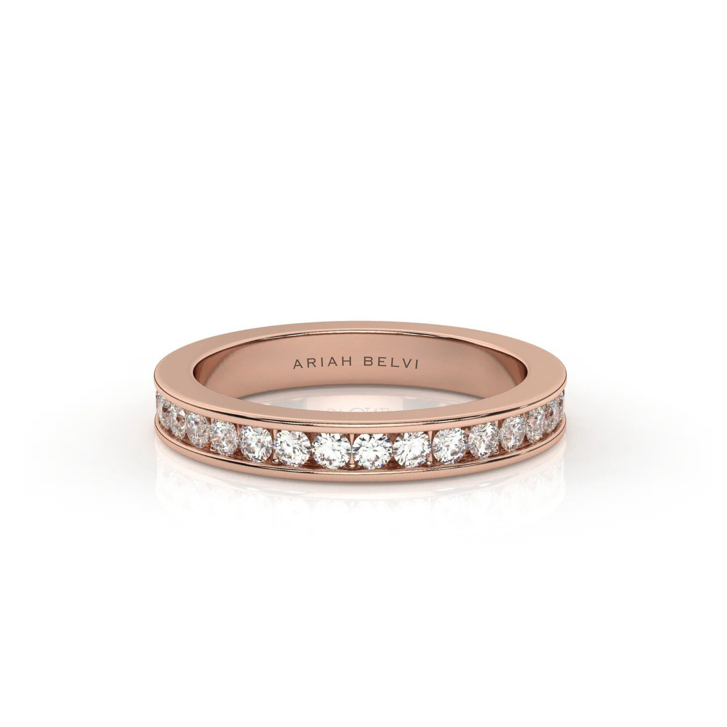 Round Diamond Channel Set Wedding Band