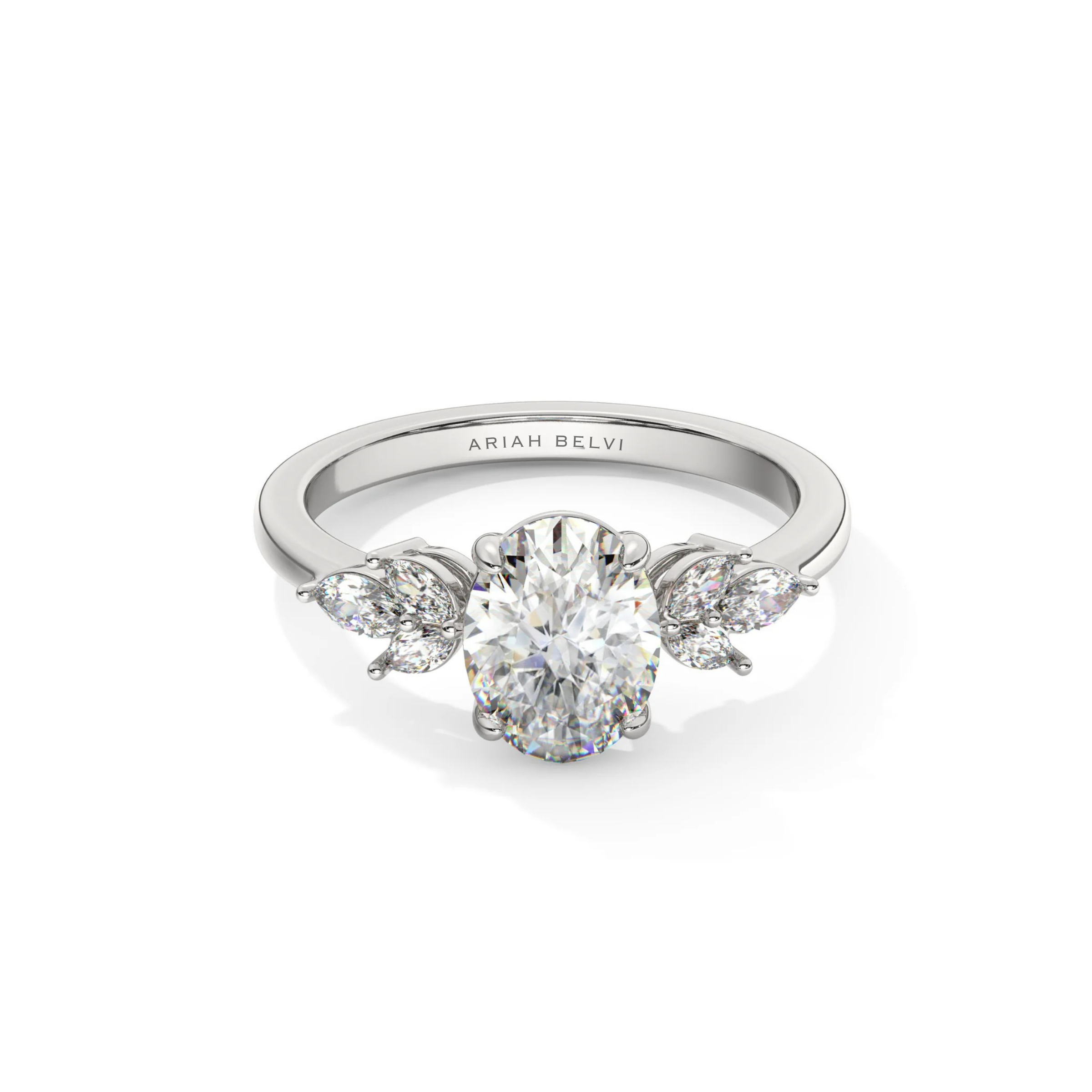 Oval Marquise with Marquise Accents Engagement Ring