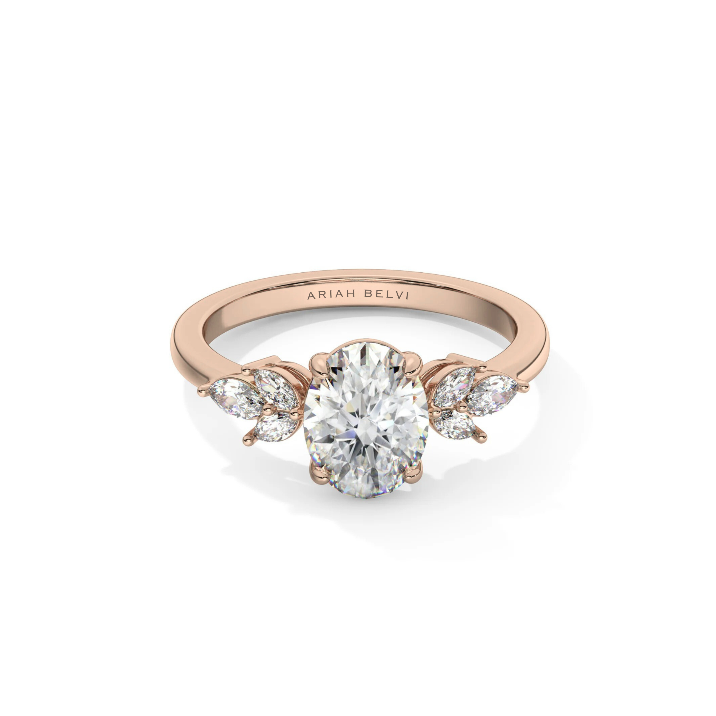 Oval with Marquise Accents Engagement Ring