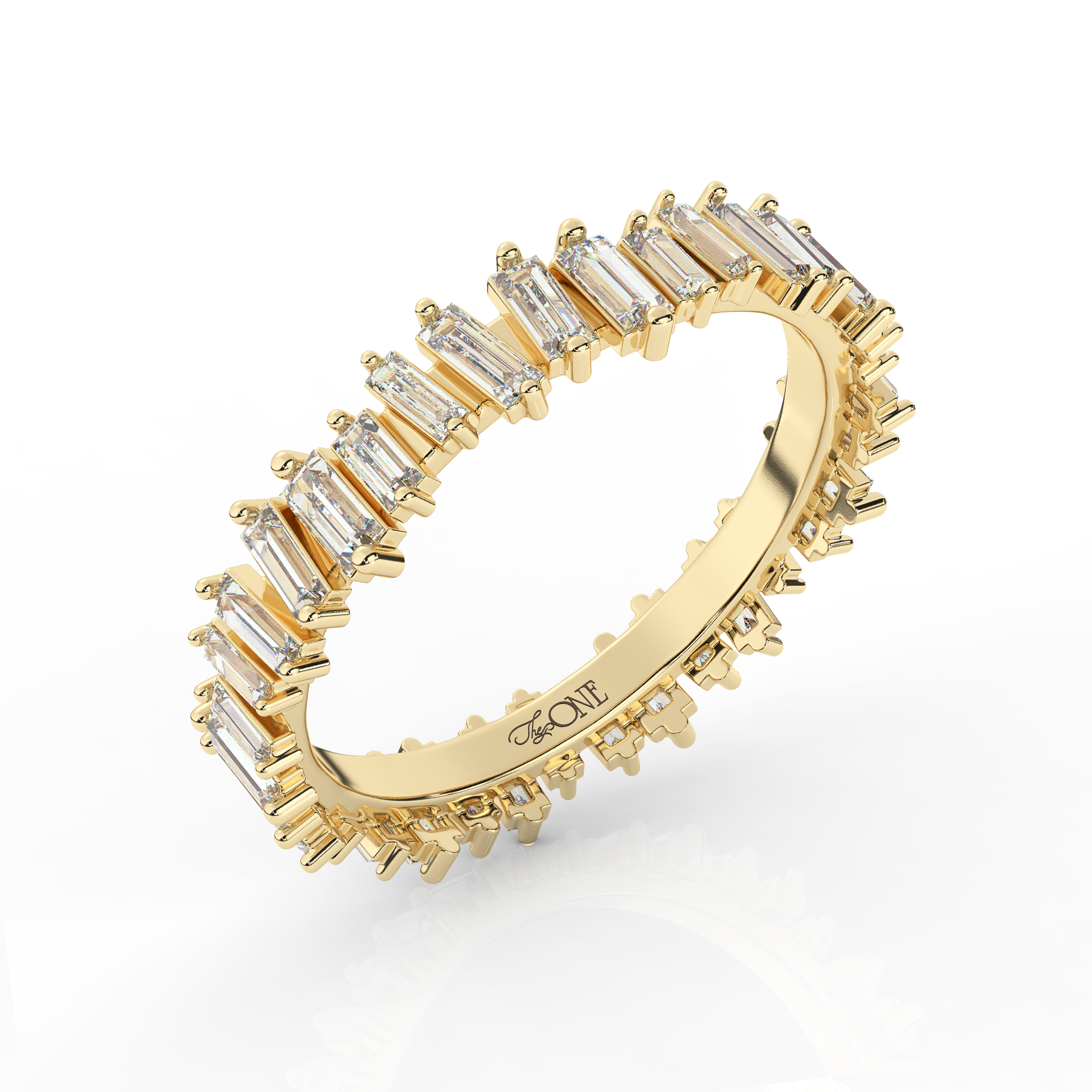 Baguette Diamond Band Yellow Gold