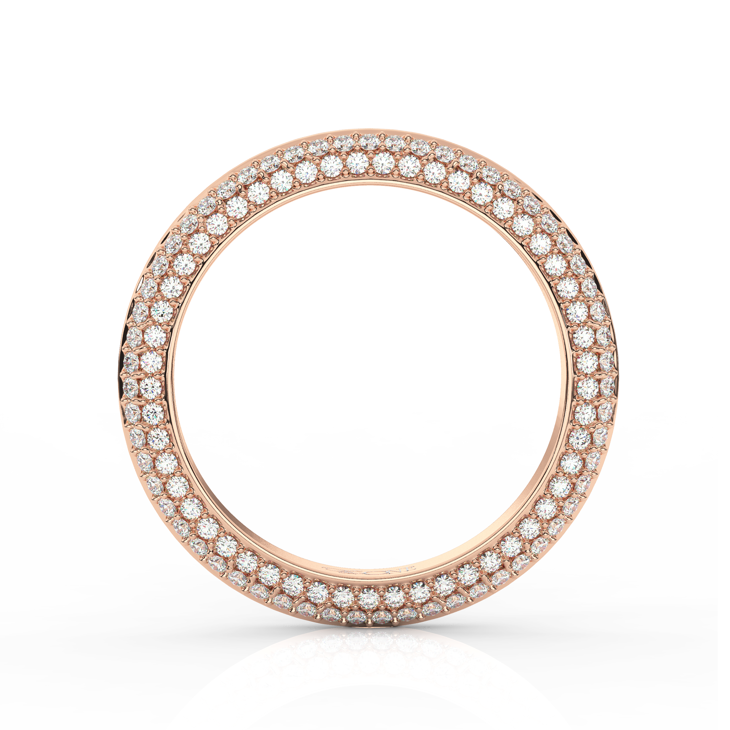 Classic Round Knife-Edge Diamond Band Rose Gold