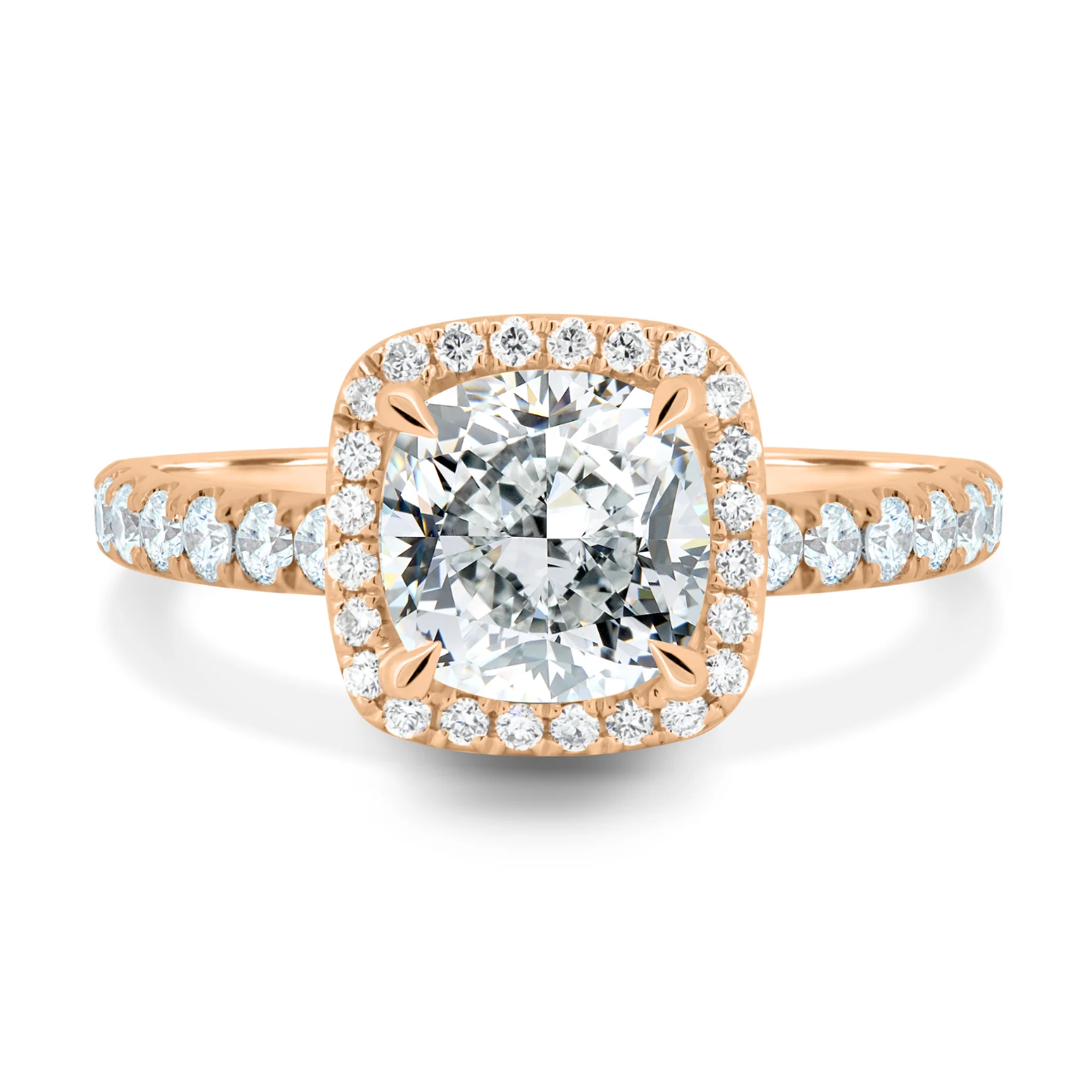 Cushion Halo on a Pavé Band