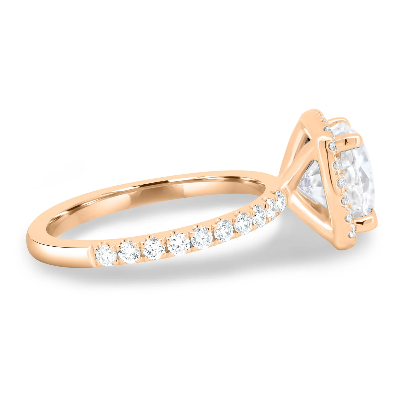 Cushion Halo on a Pavé Band