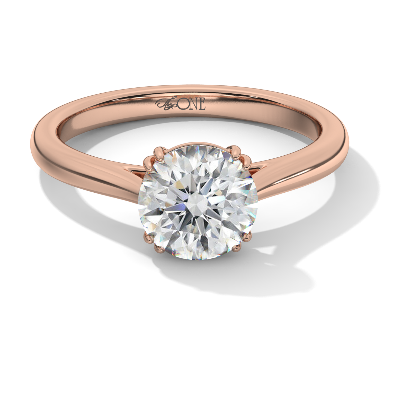 Round Double Claw Solitaire Rose Gold