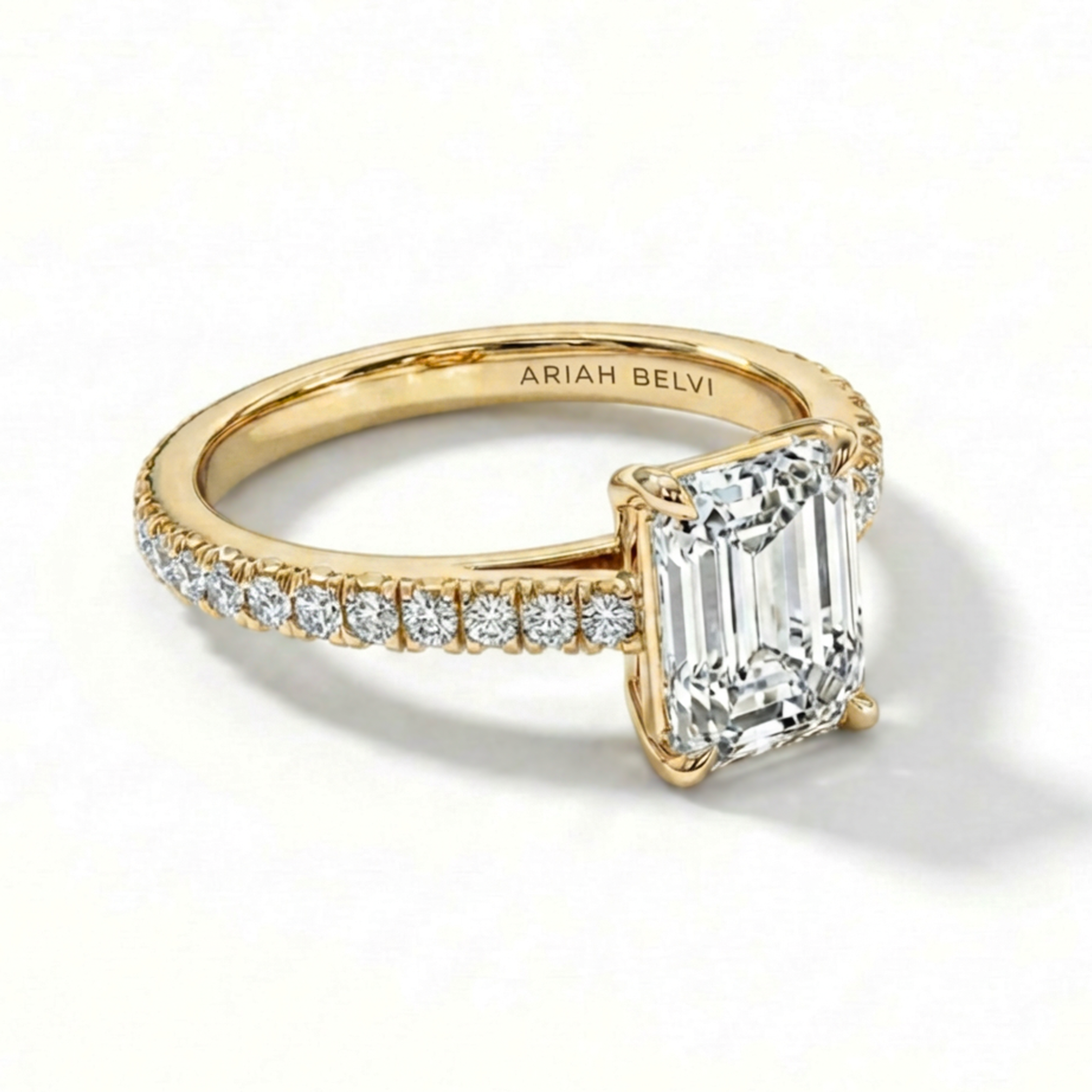 Emerald, Pavé Engagement Ring