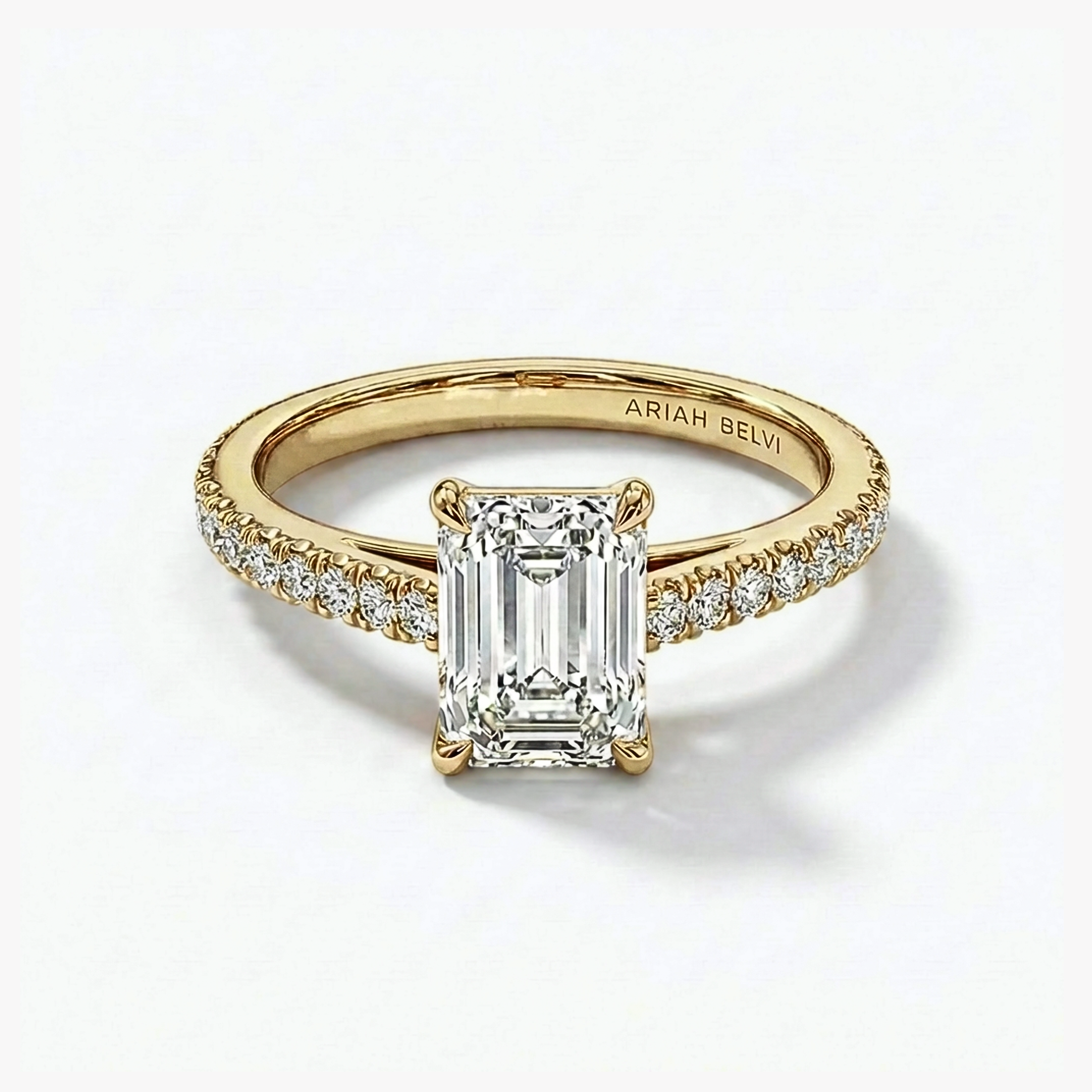 Emerald, Pavé Engagement Ring