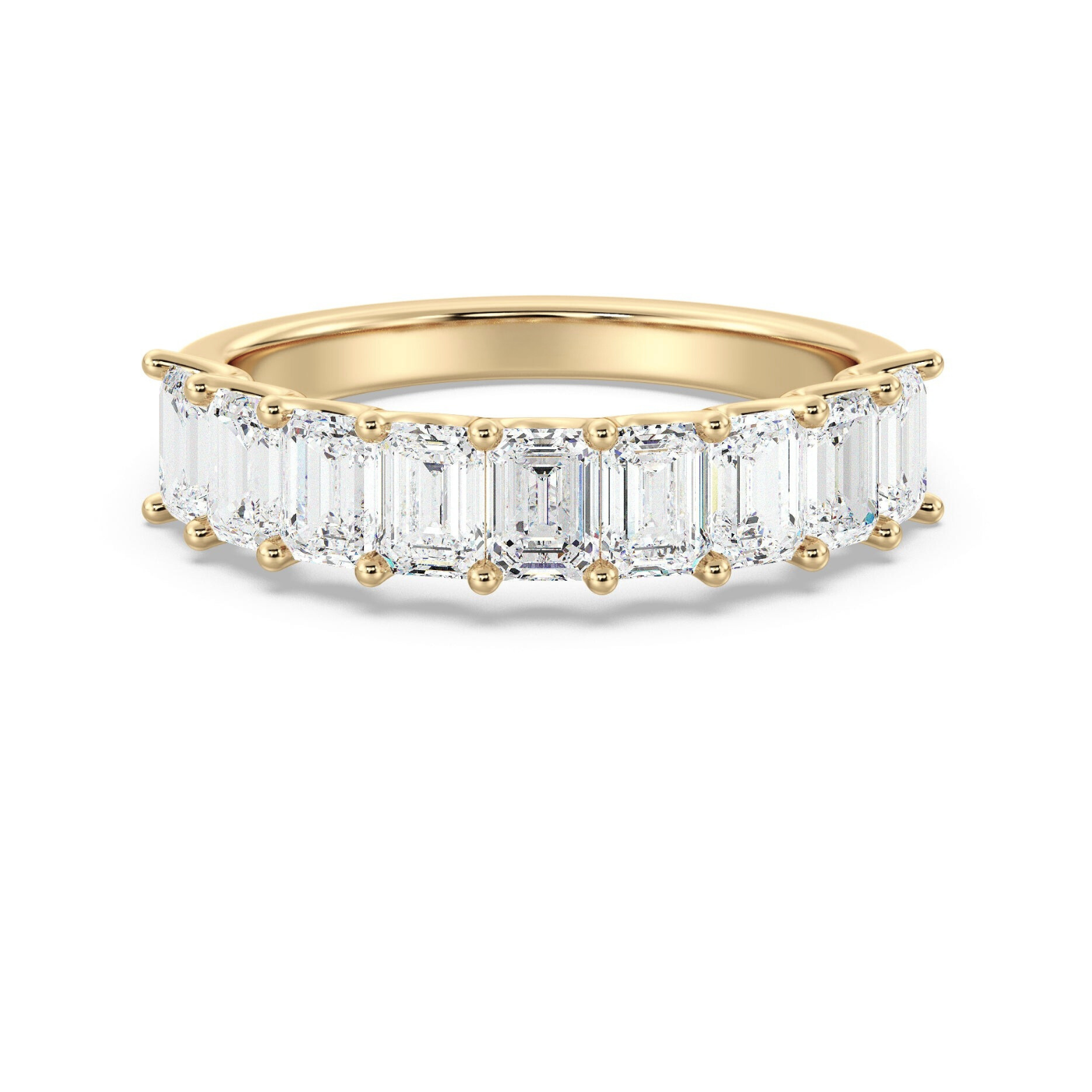 Emerald Half Eternity Wedding Ring