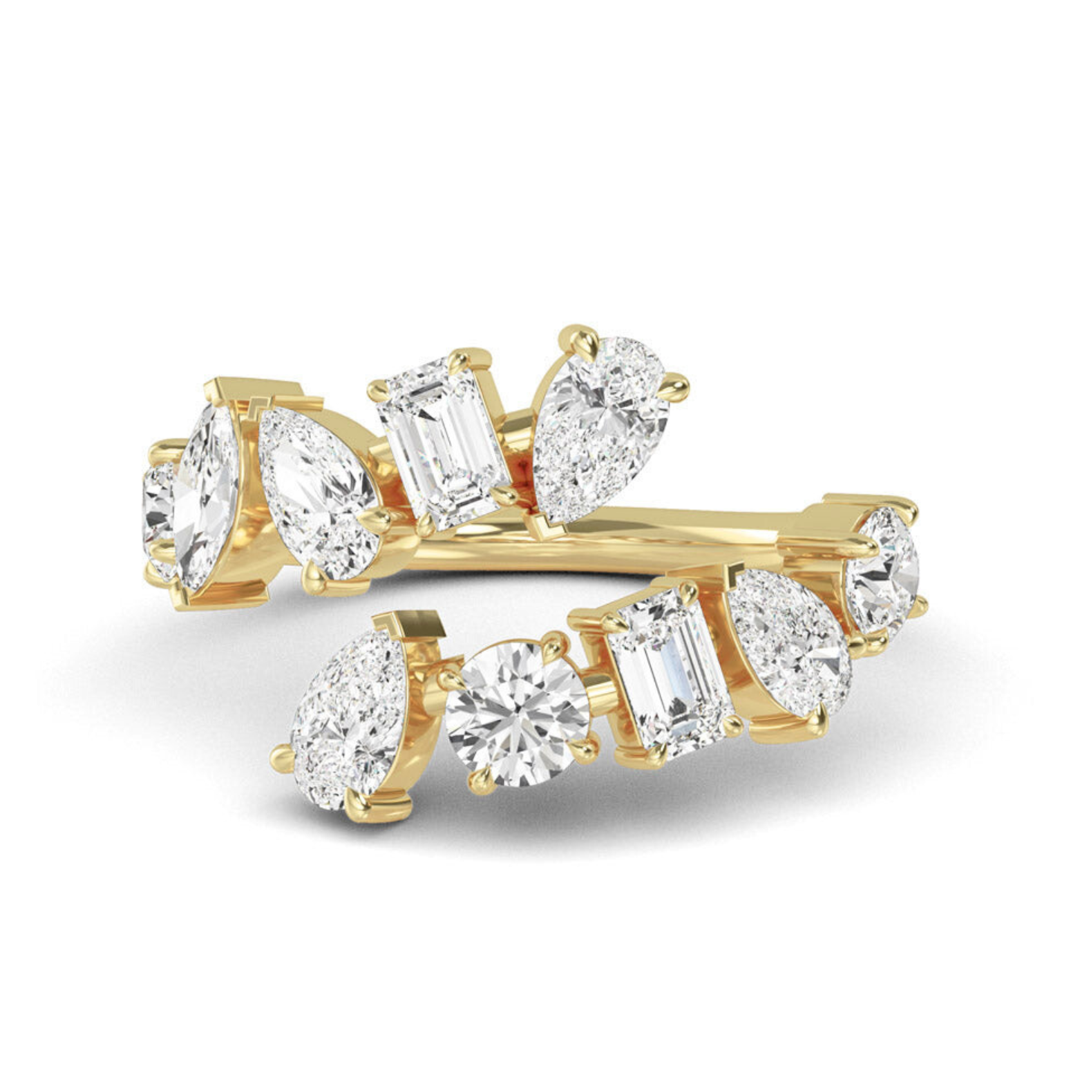 Multi Shape Diamond Wrap Ring