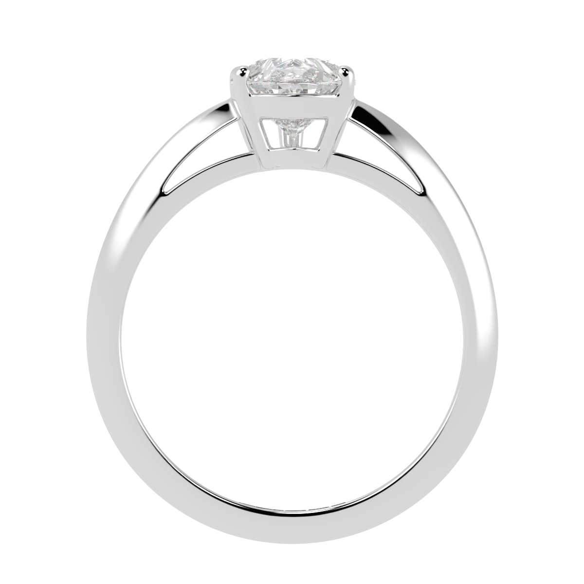 5-Claw Pear Solitaire Engagement Ring White Gold