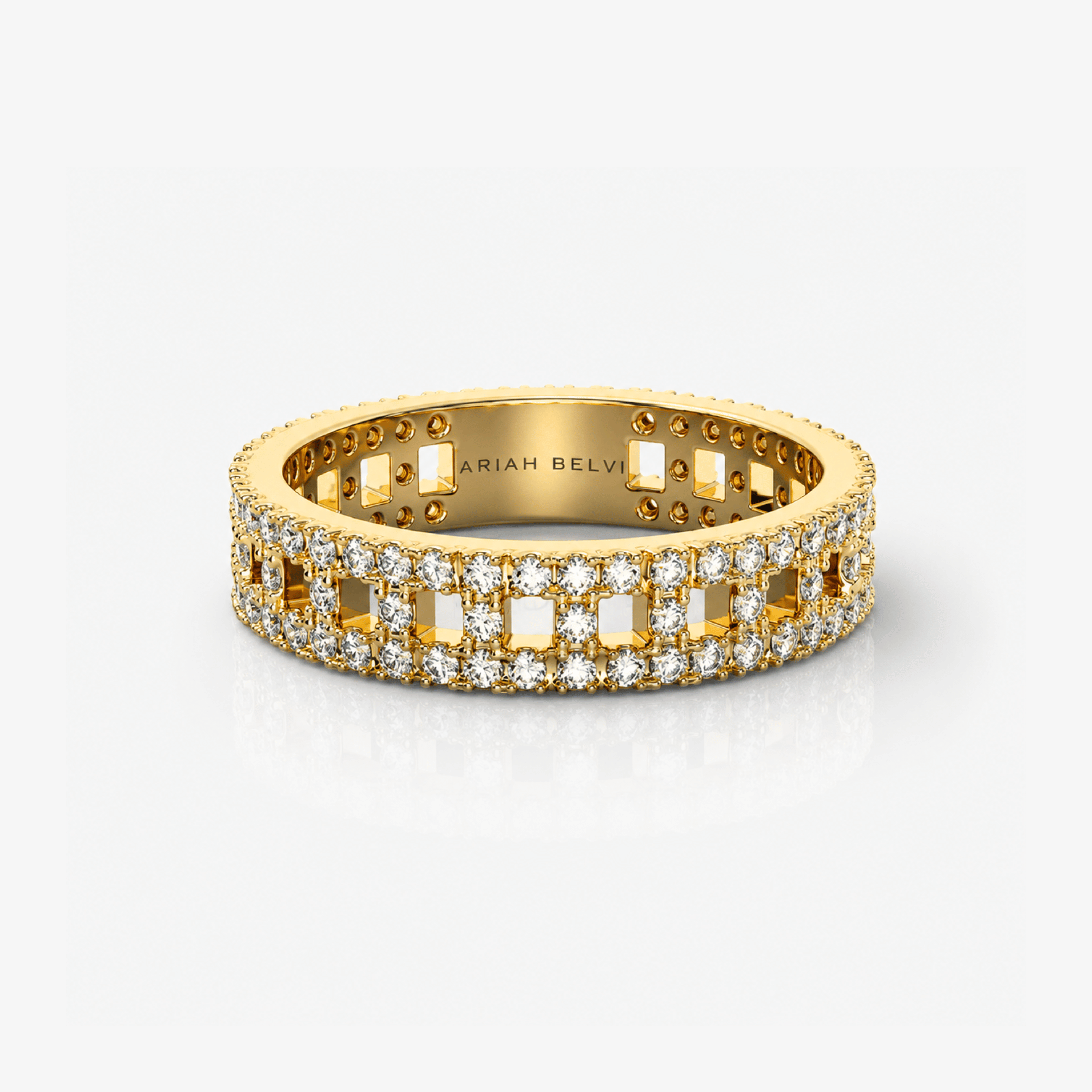 Structured Pavé Diamond Band