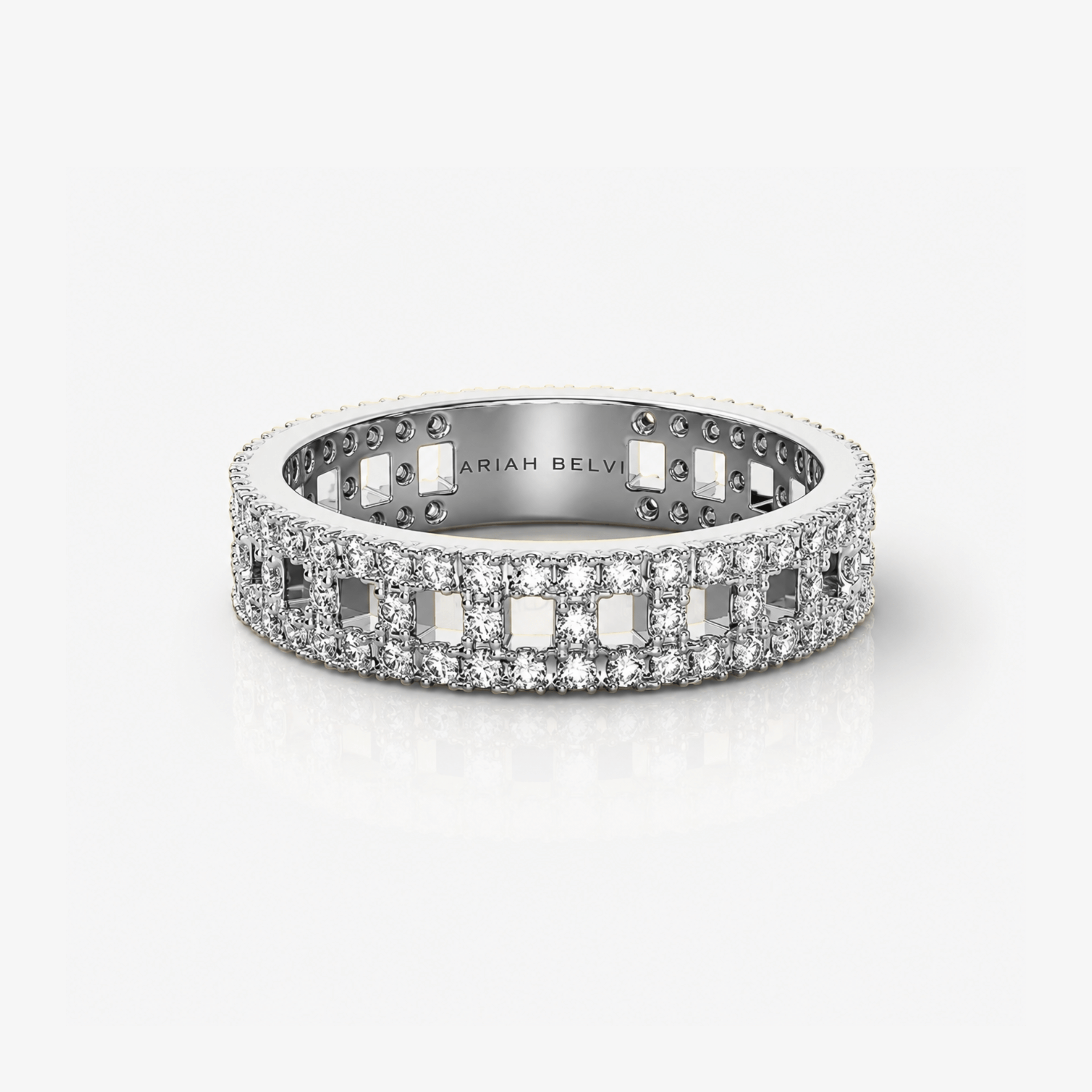 Structured Pavé Diamond Band