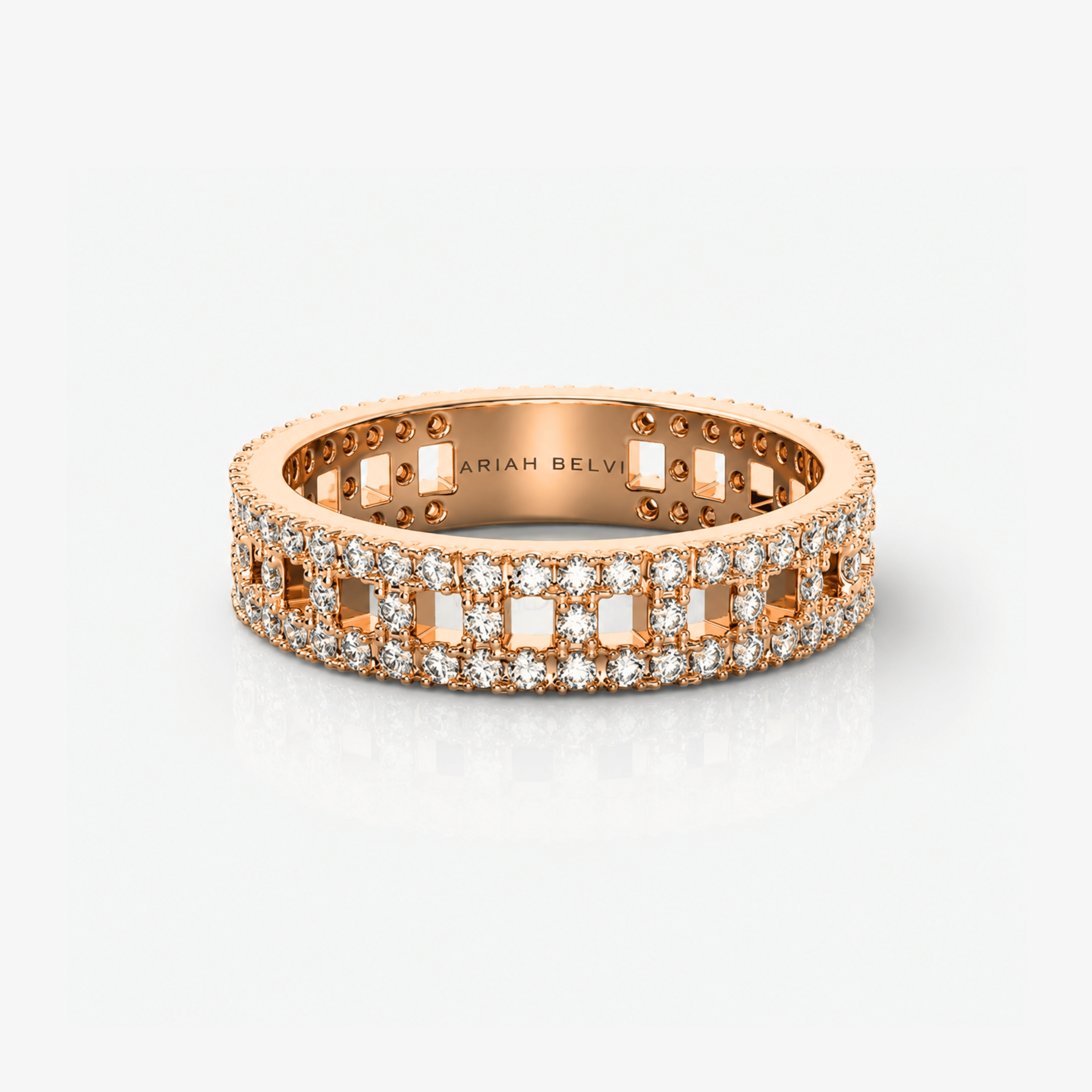 Structured Pavé Diamond Band