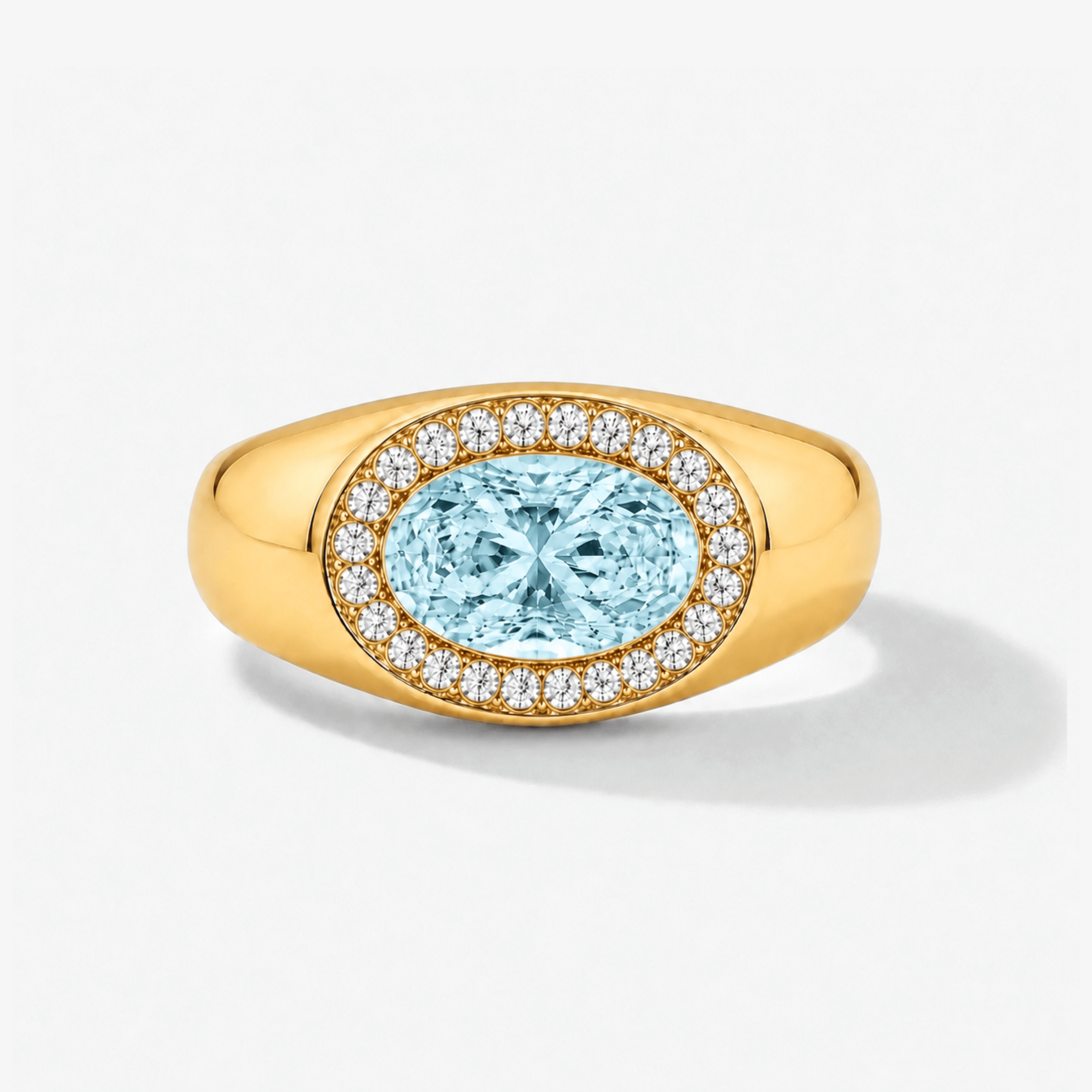 The Marlowe Signet in Aquamarine and Diamond