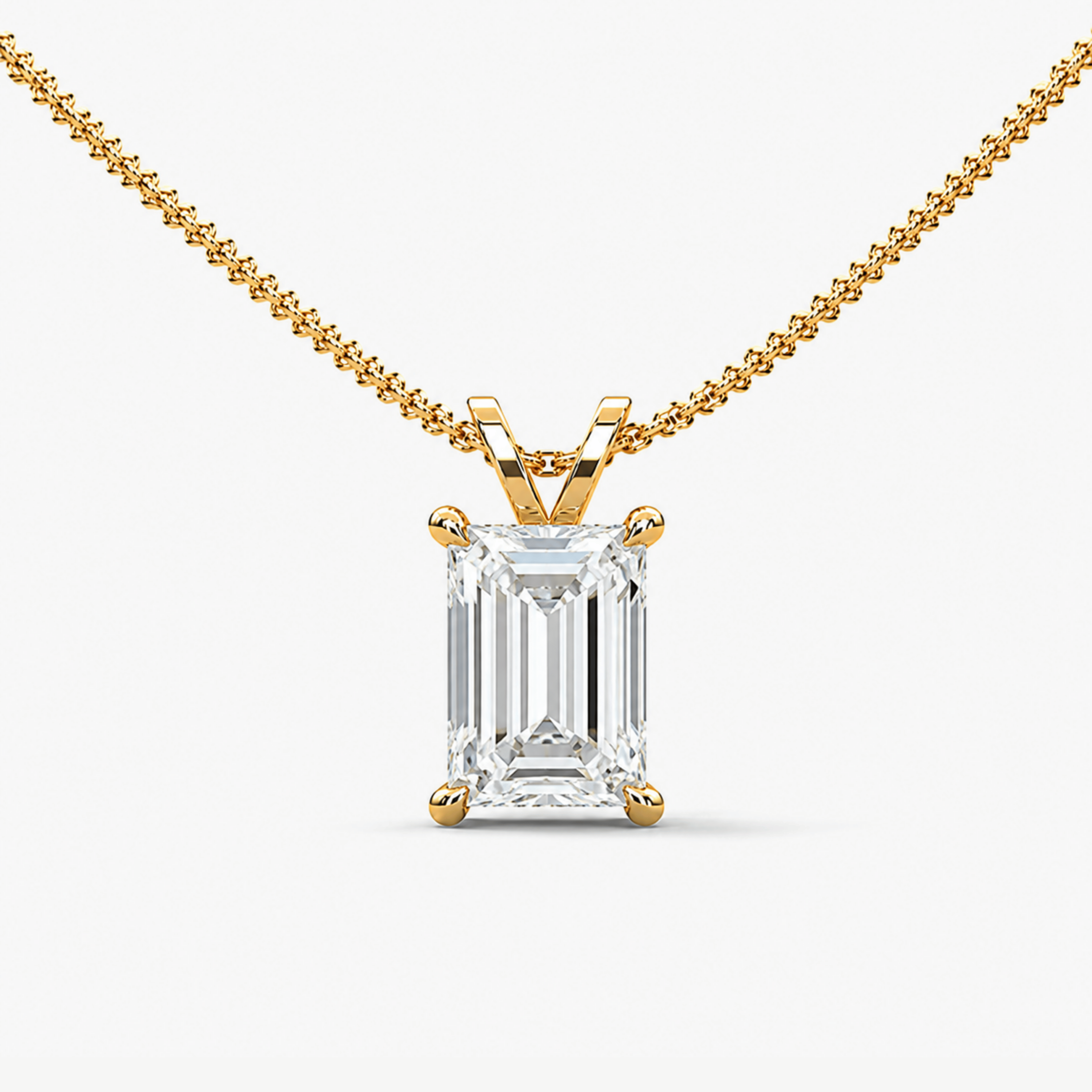 Emerald-Cut Diamond Pendant