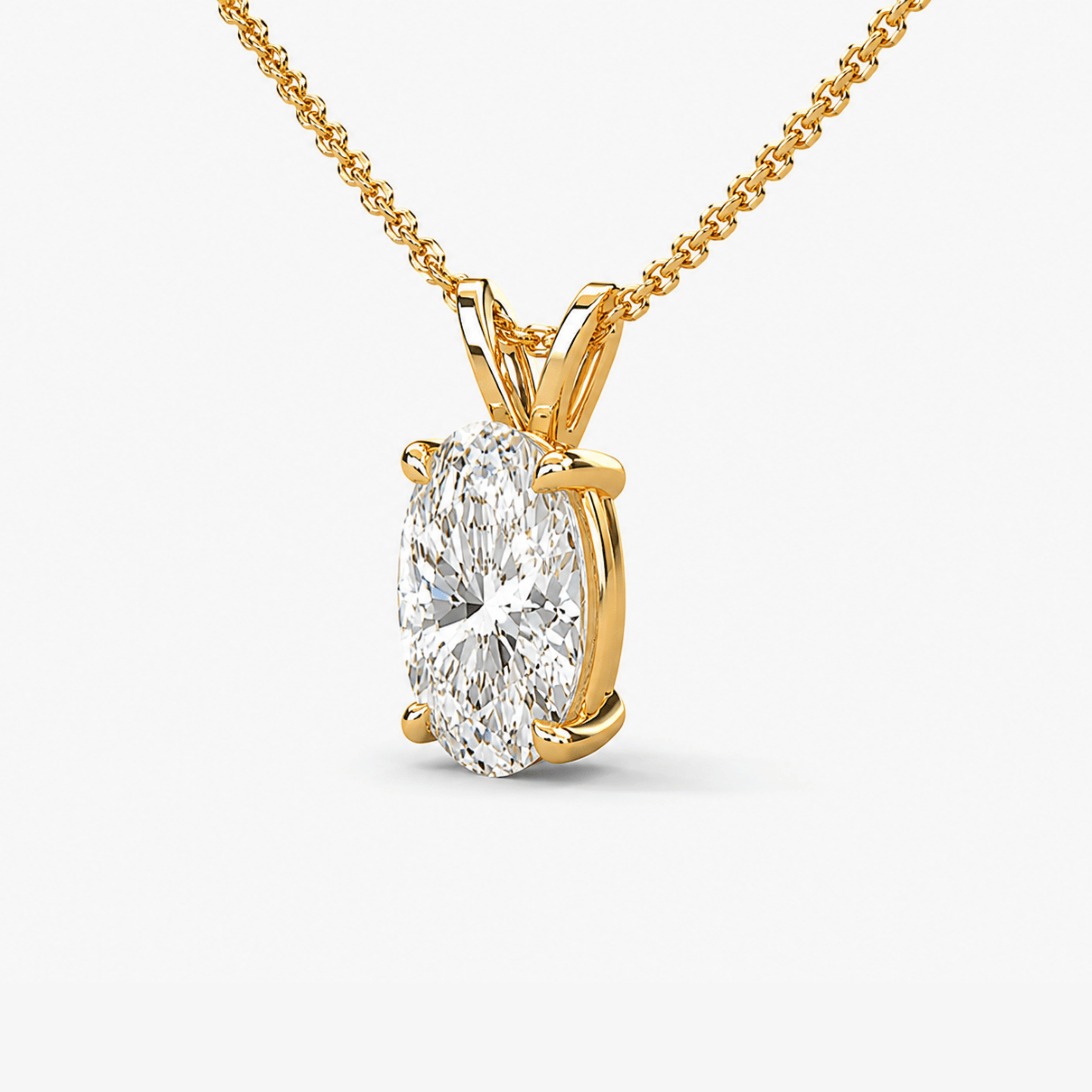 Oval Diamond Pendant